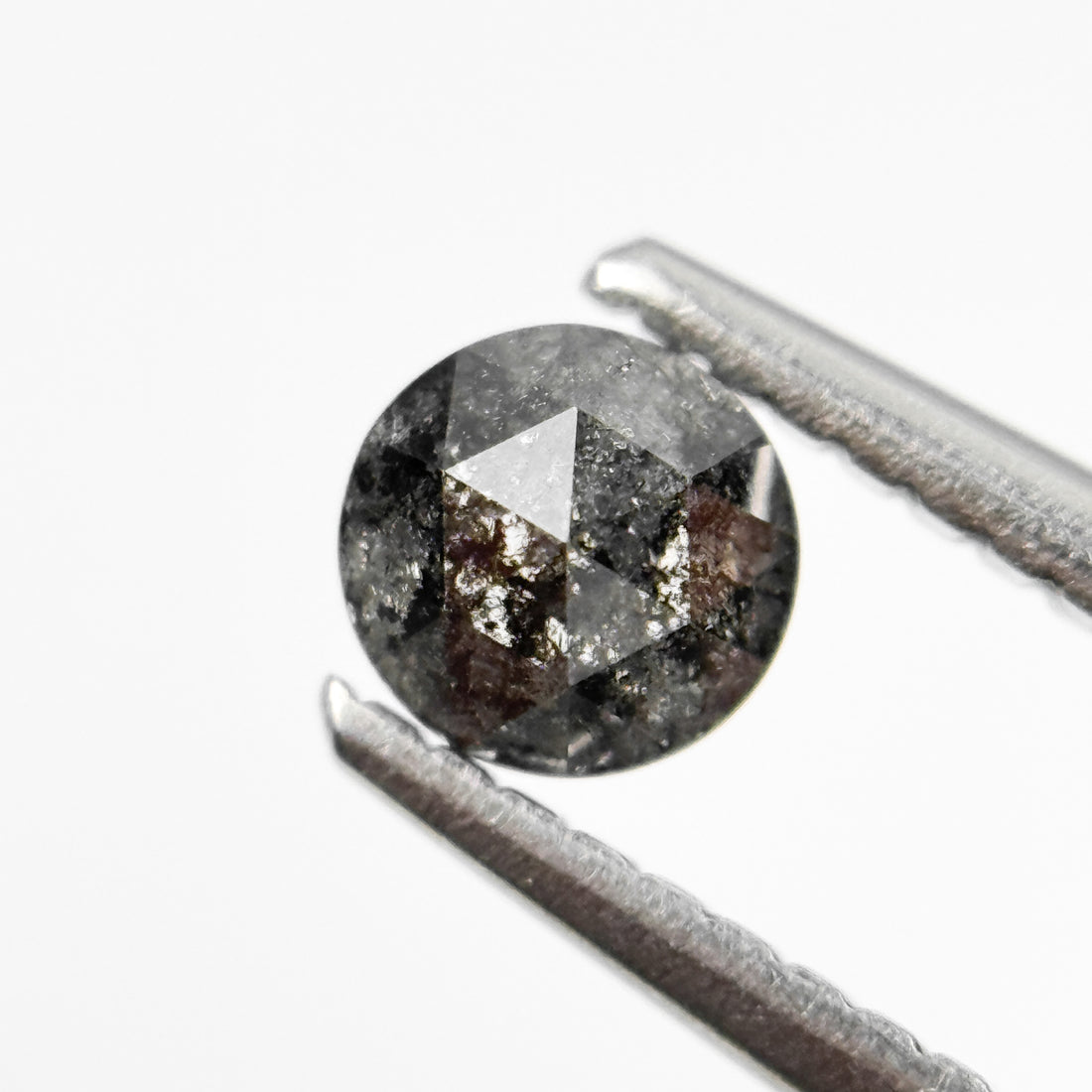 0.43 Ct Round Rose Cut Grey Natural Salt and Pepper Diamond