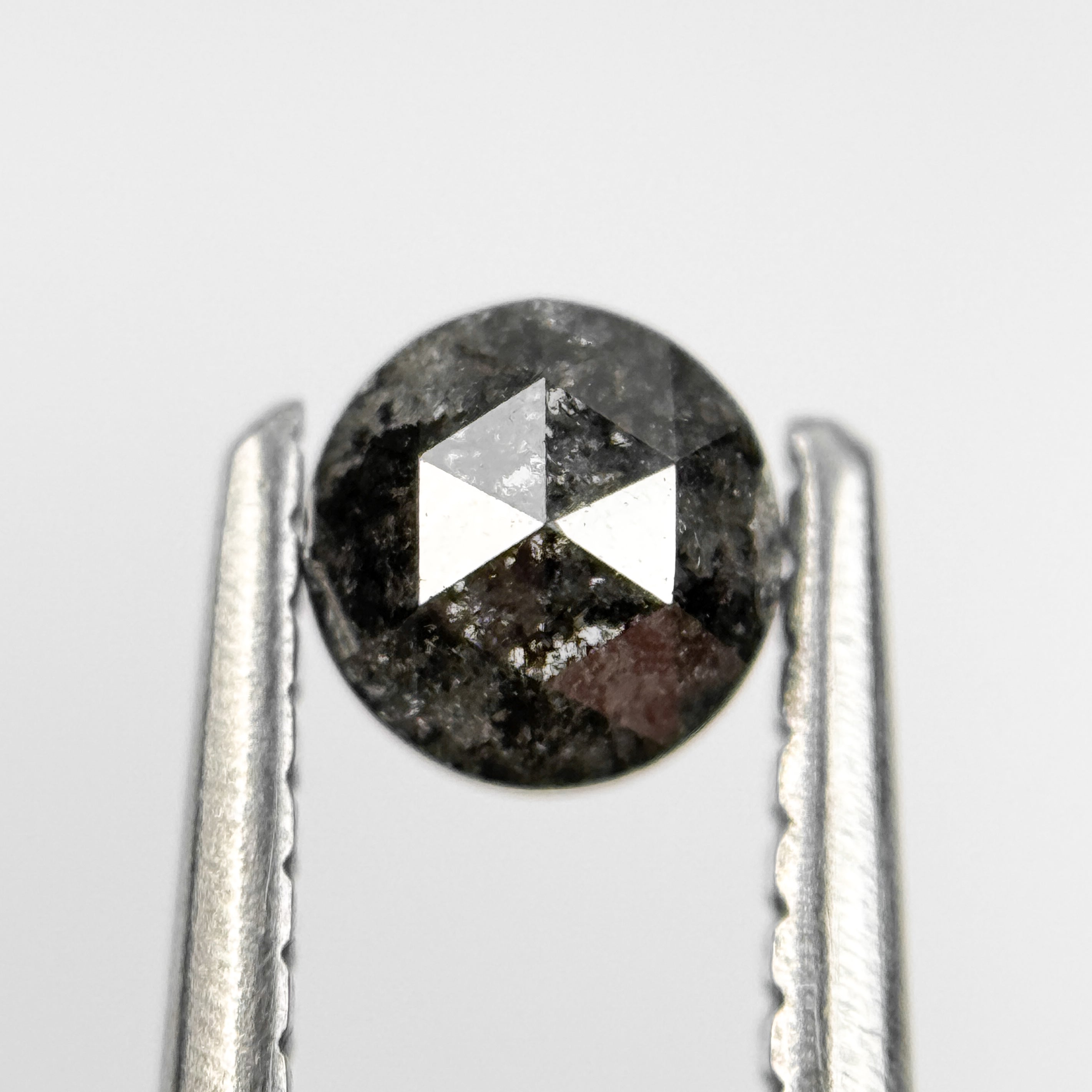 0.43 Ct Round Rose Cut Grey Natural Salt and Pepper Diamond