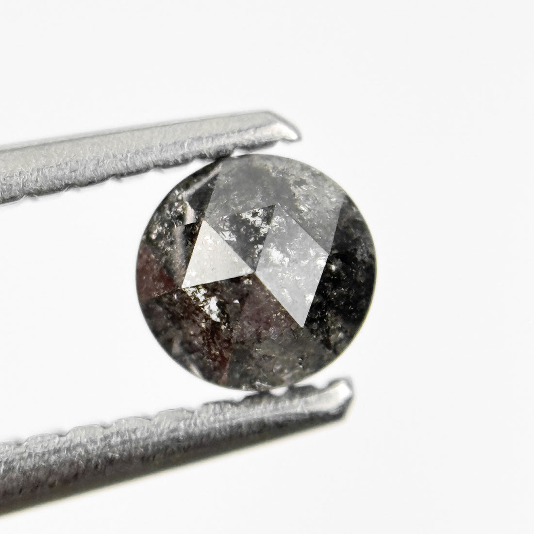 0.43 Ct Round Rose Cut Grey Natural Salt and Pepper Diamond