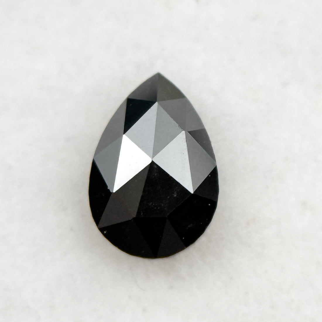 0.40 Ct Pear Rose Cut Black Natural Fancy Diamond