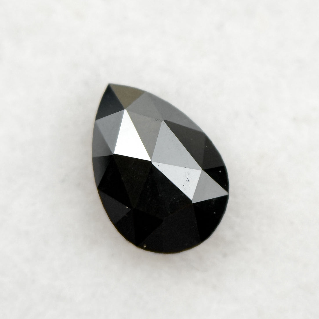 0.40 Ct Pear Rose Cut Black Natural Fancy Diamond