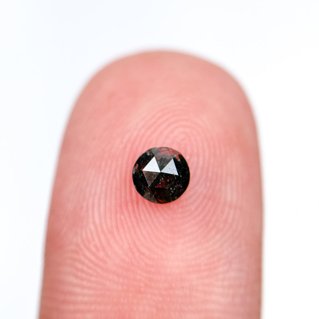 0.36 Ct Round Rose Cut Grey Salt and Pepper Natural Diamond