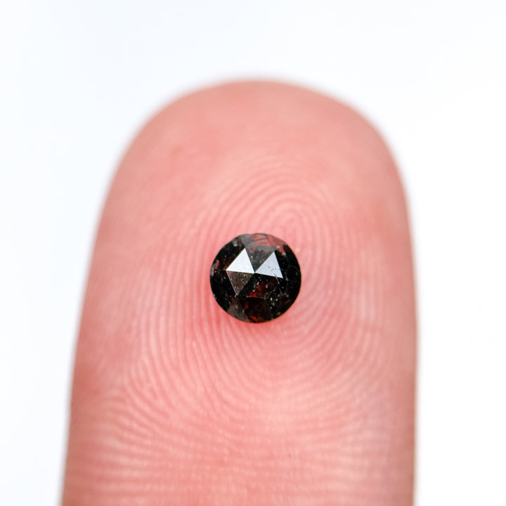0.36 Ct Round Rose Cut Grey Salt and Pepper Natural Diamond