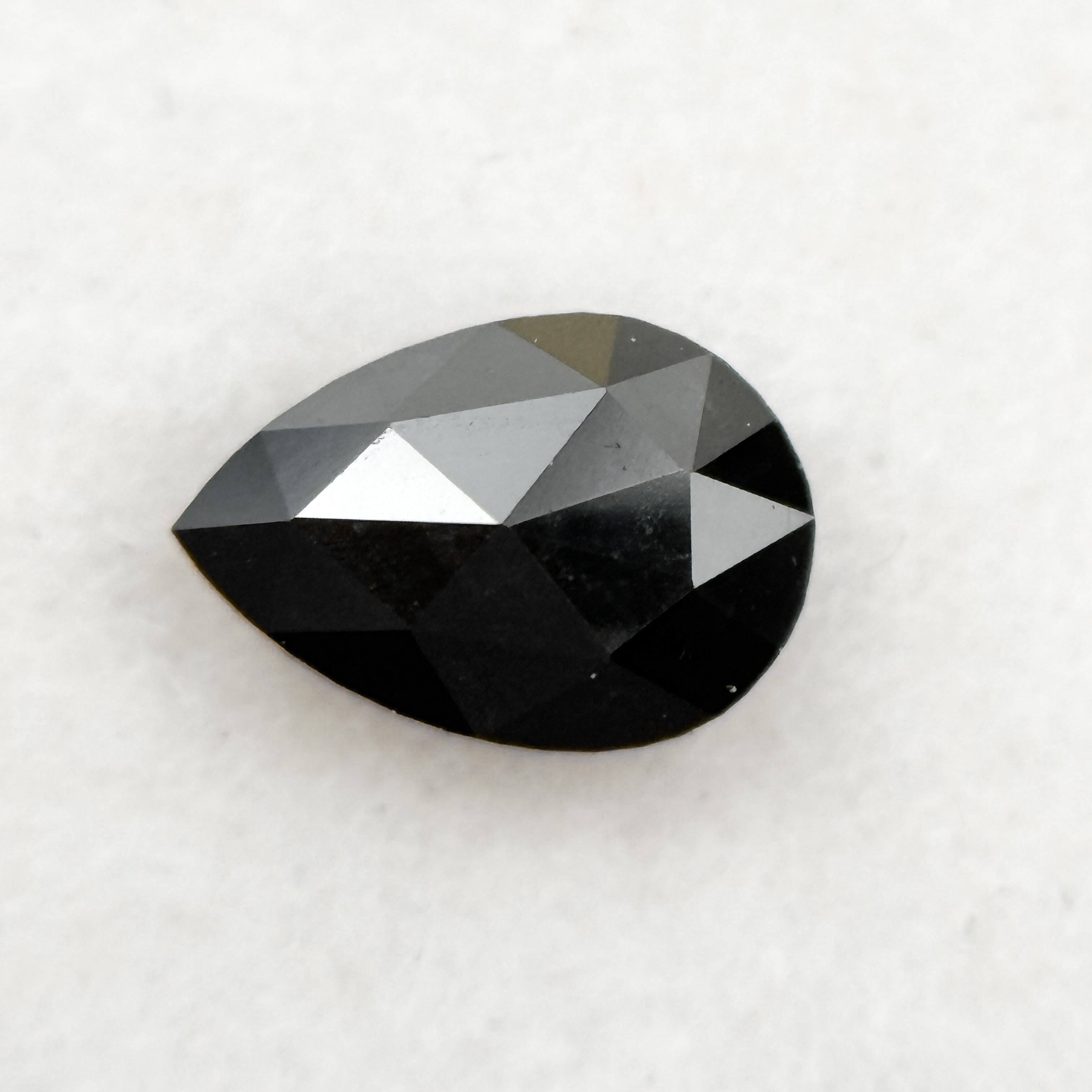 0.40 Ct Pear Rose Cut Black Natural Fancy Diamond