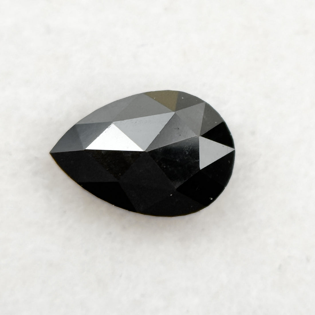 0.40 Ct Pear Rose Cut Black Natural Fancy Diamond