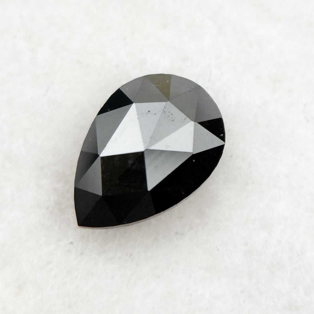 0.40 Ct Pear Rose Cut Black Natural Fancy Diamond