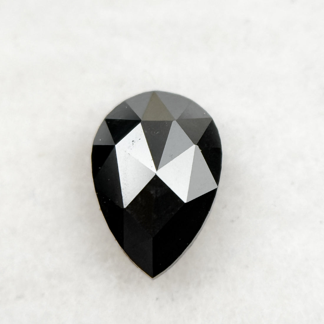 0.40 Ct Pear Rose Cut Black Natural Fancy Diamond
