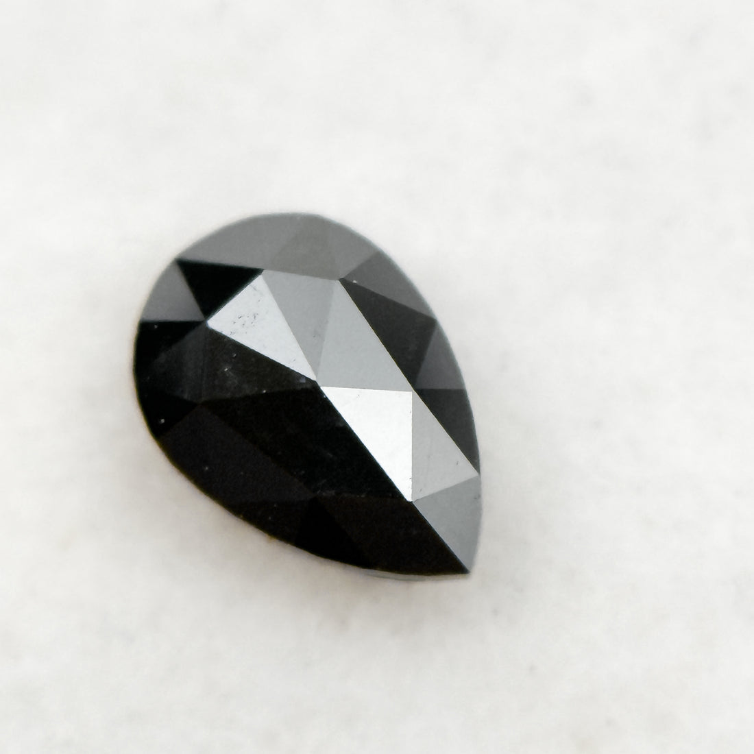 0.40 Ct Pear Rose Cut Black Natural Fancy Diamond