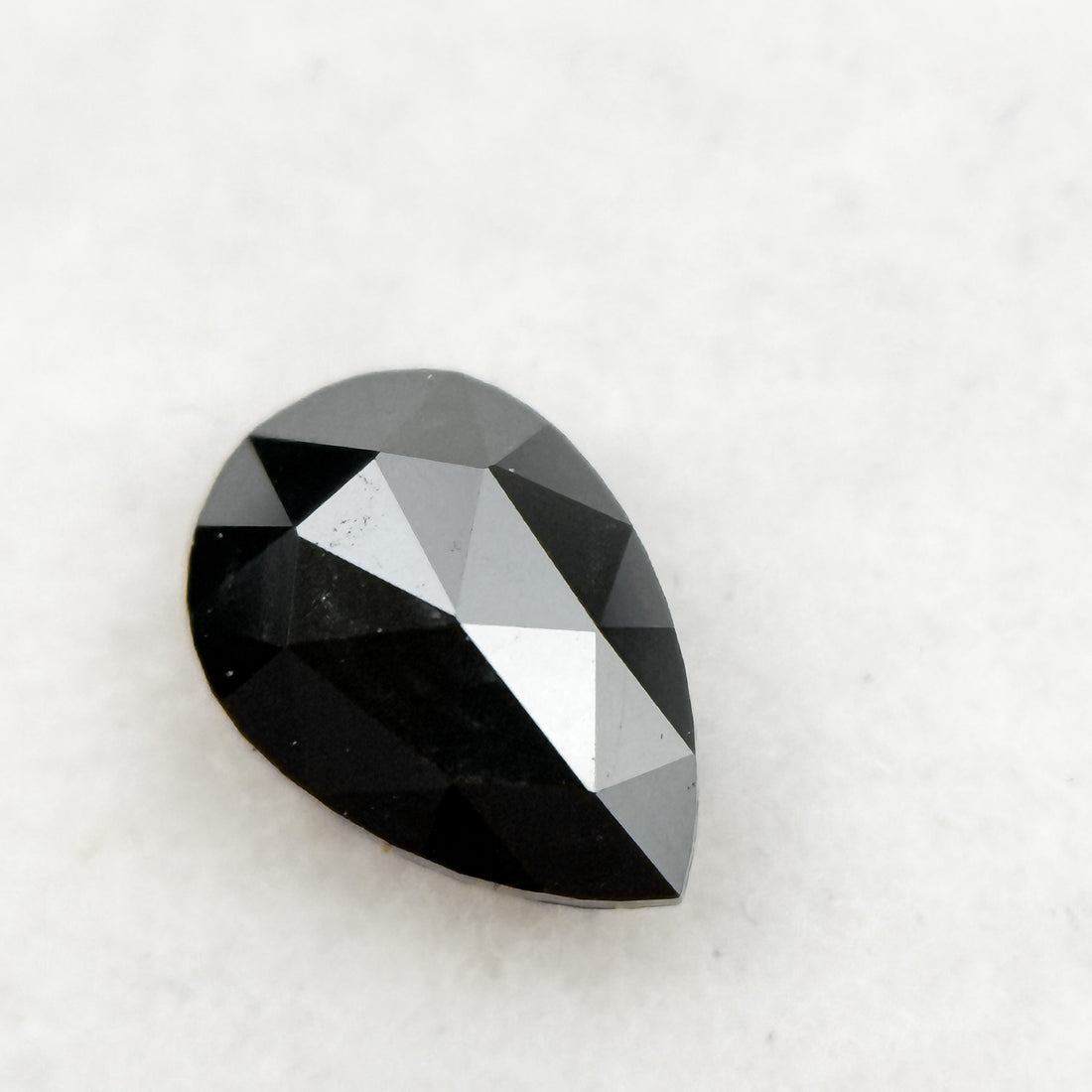 0.40 Ct Pear Rose Cut Black Natural Fancy Diamond