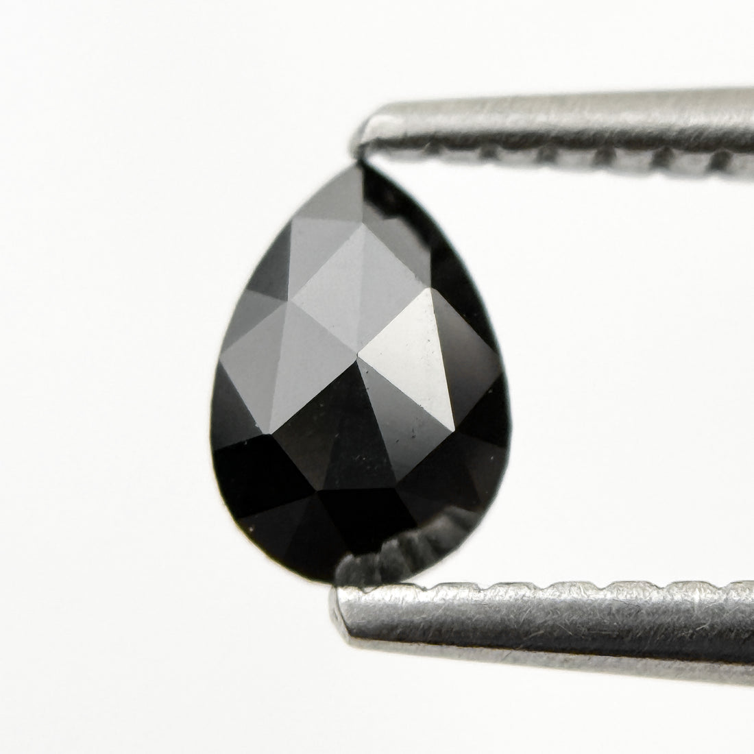 0.40 Ct Pear Rose Cut Black Natural Fancy Diamond