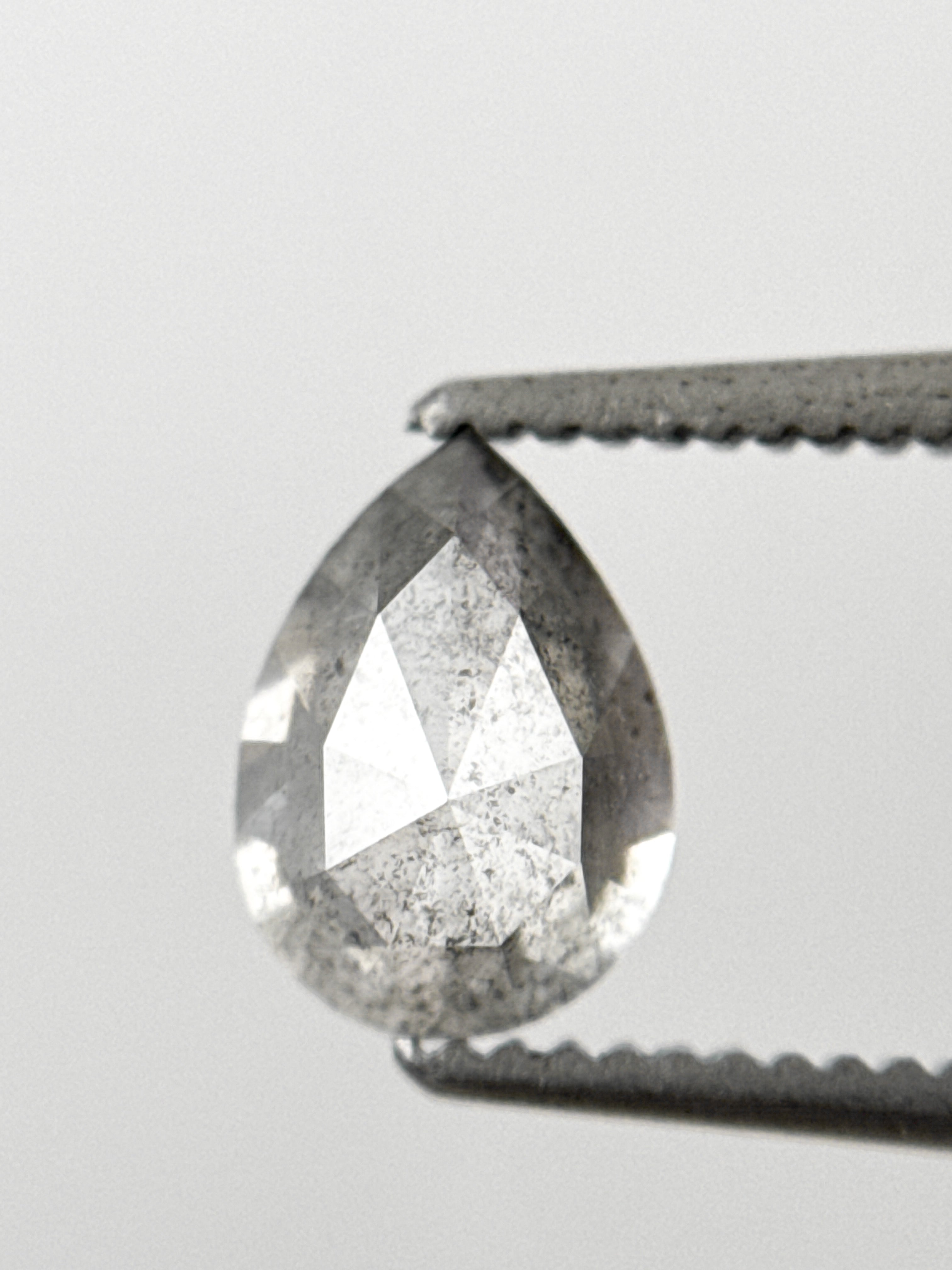 1.09 Ct Pear Rose Cut White Natural Galaxy Diamond