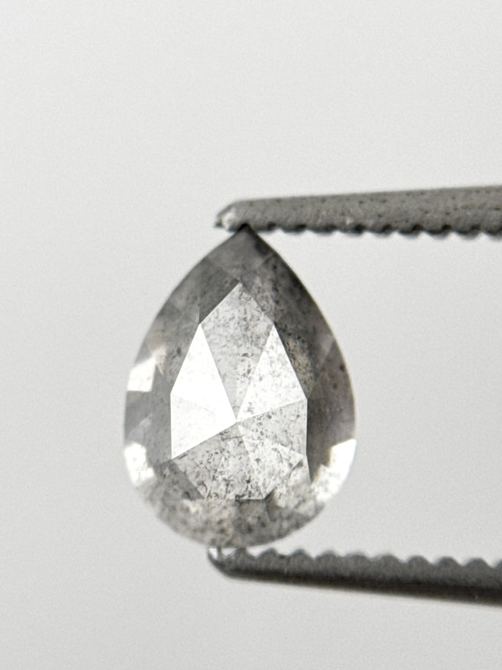 1.09 Ct Pear Rose Cut White Natural Galaxy Diamond