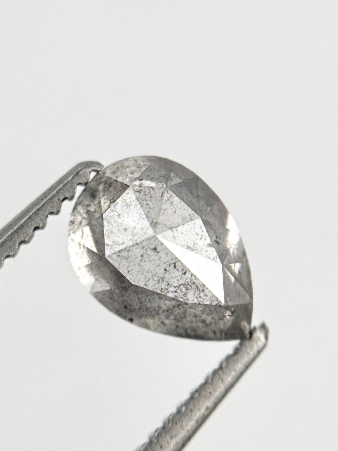 1.09 Ct Pear Rose Cut White Natural Galaxy Diamond
