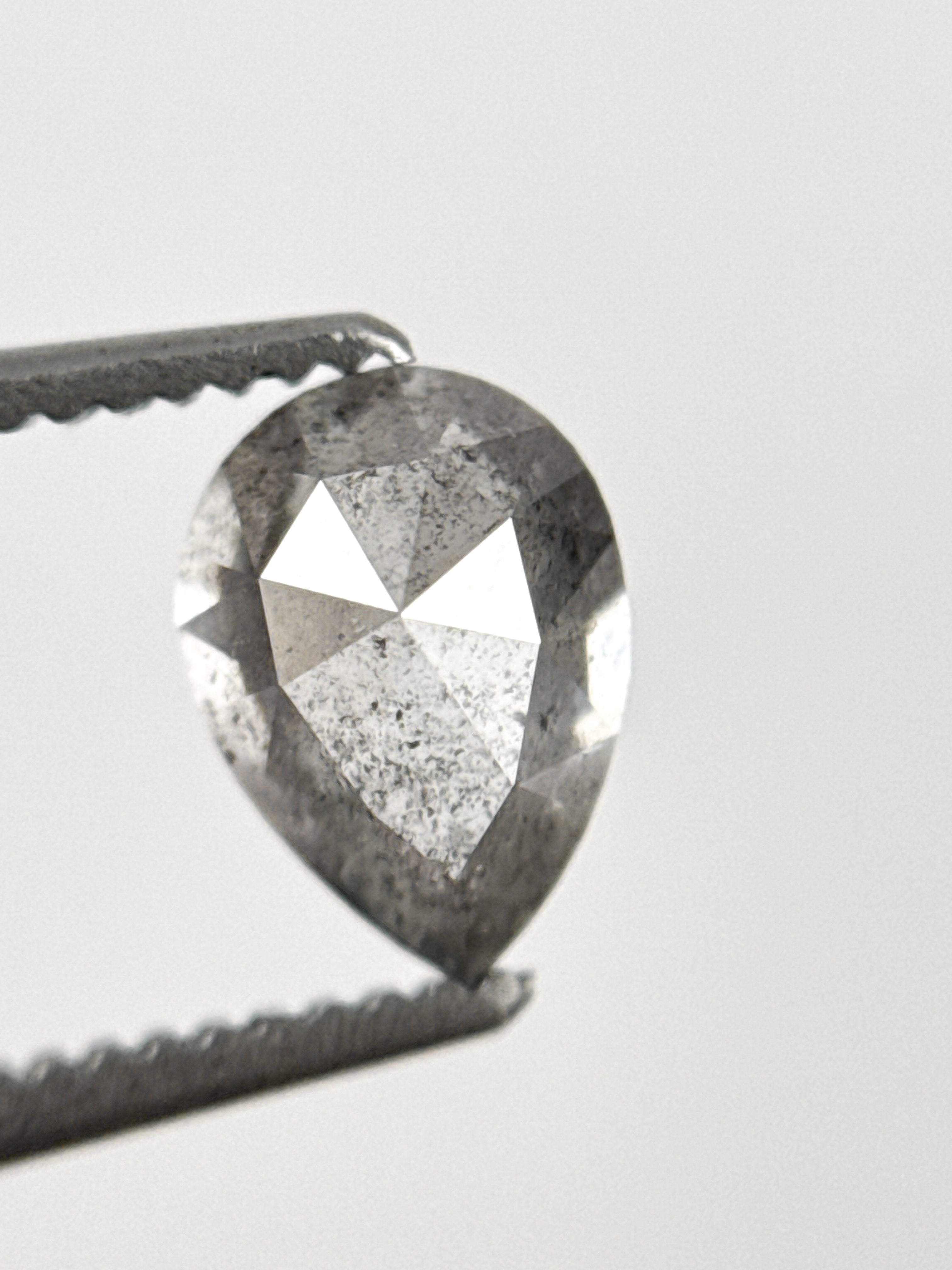 1.09 Ct Pear Rose Cut White Natural Galaxy Diamond