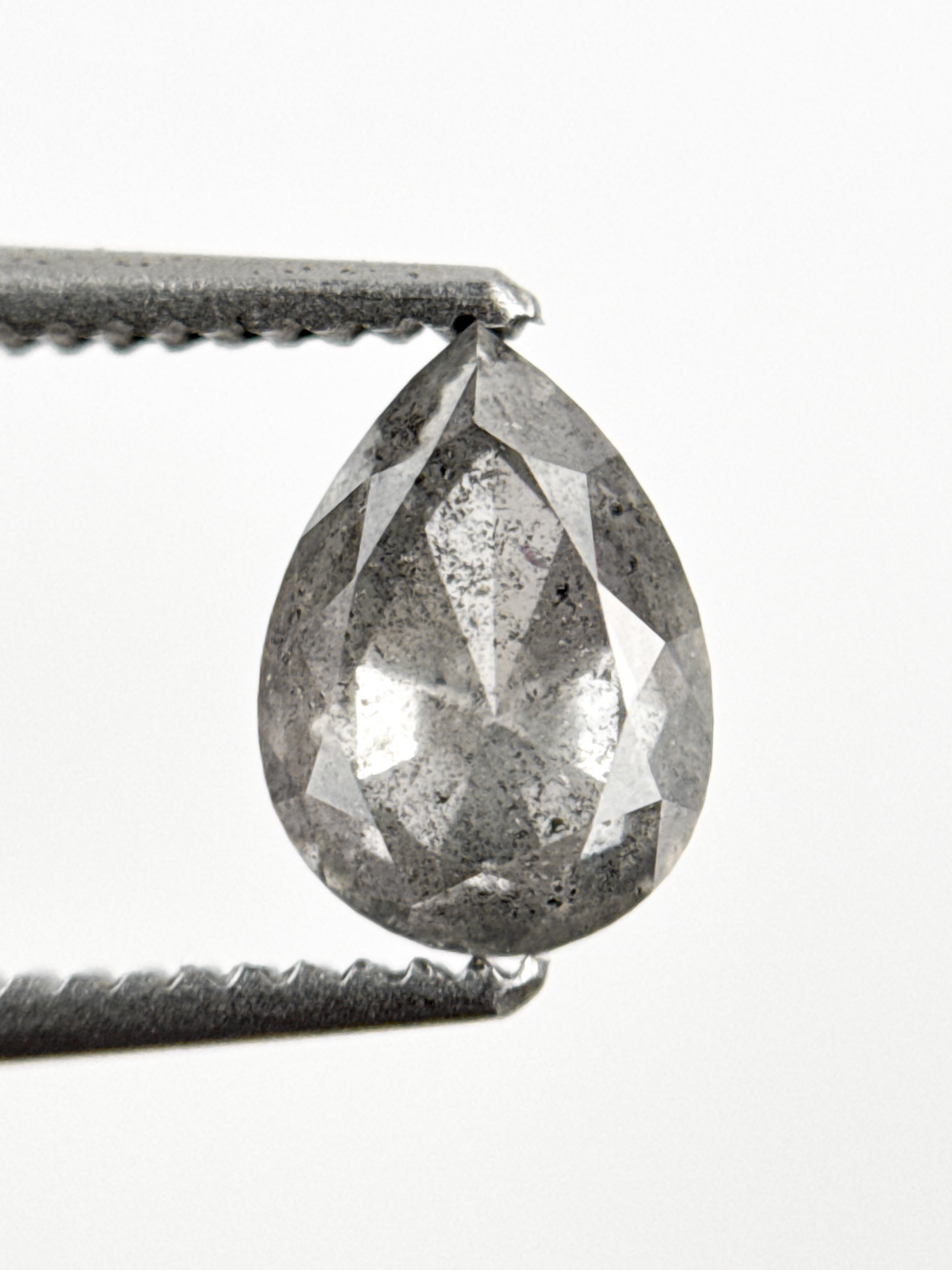 1.09 Ct Pear Rose Cut White Natural Galaxy Diamond