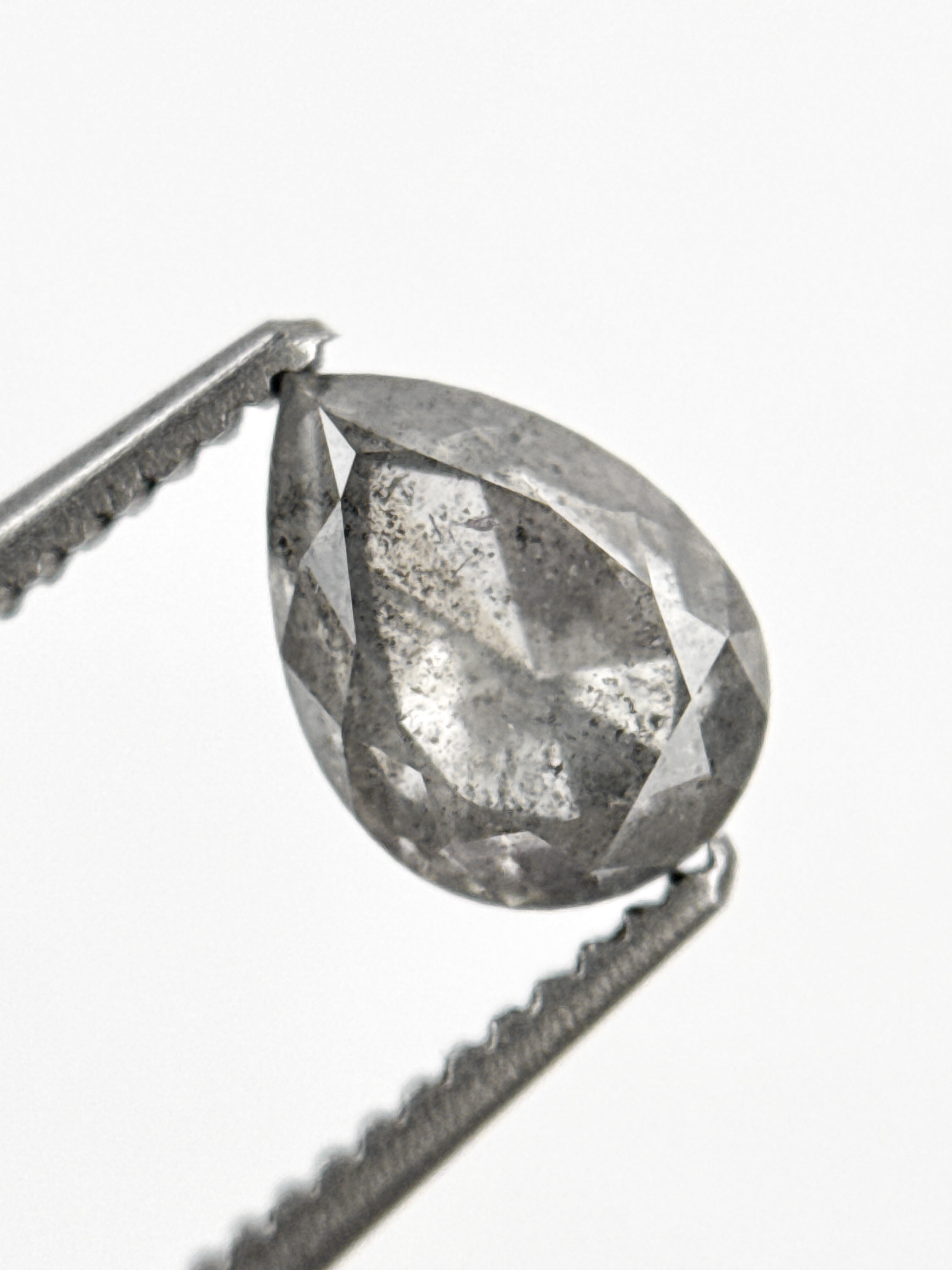 1.09 Ct Pear Rose Cut White Natural Galaxy Diamond
