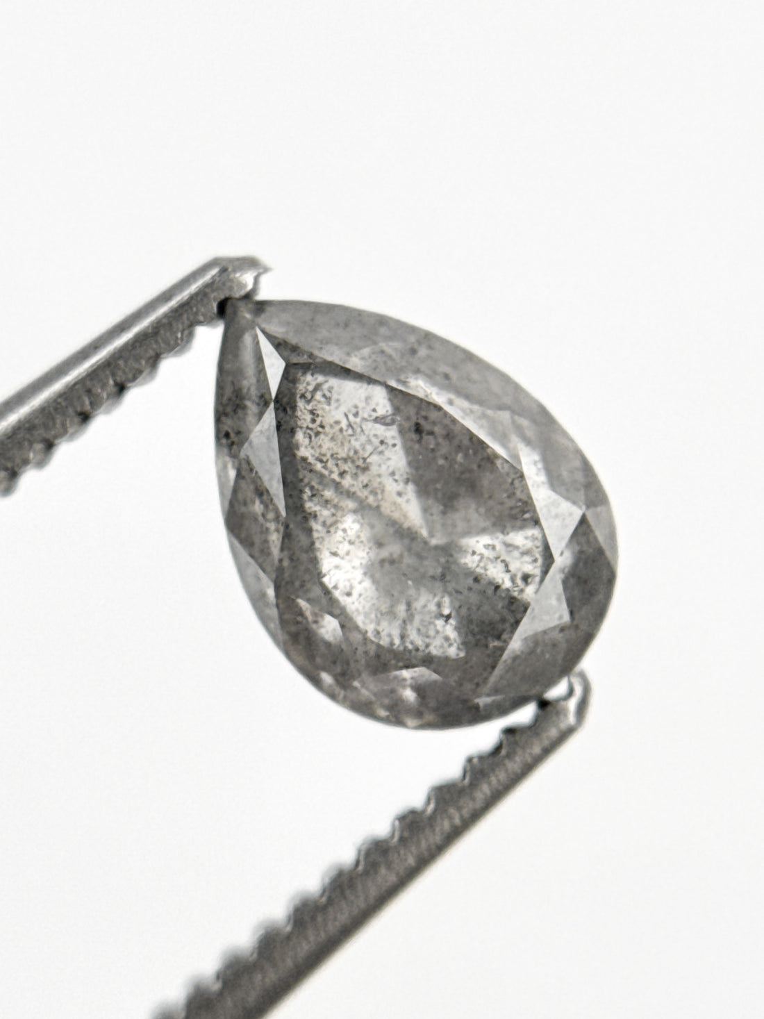 1.09 Ct Pear Rose Cut White Natural Galaxy Diamond