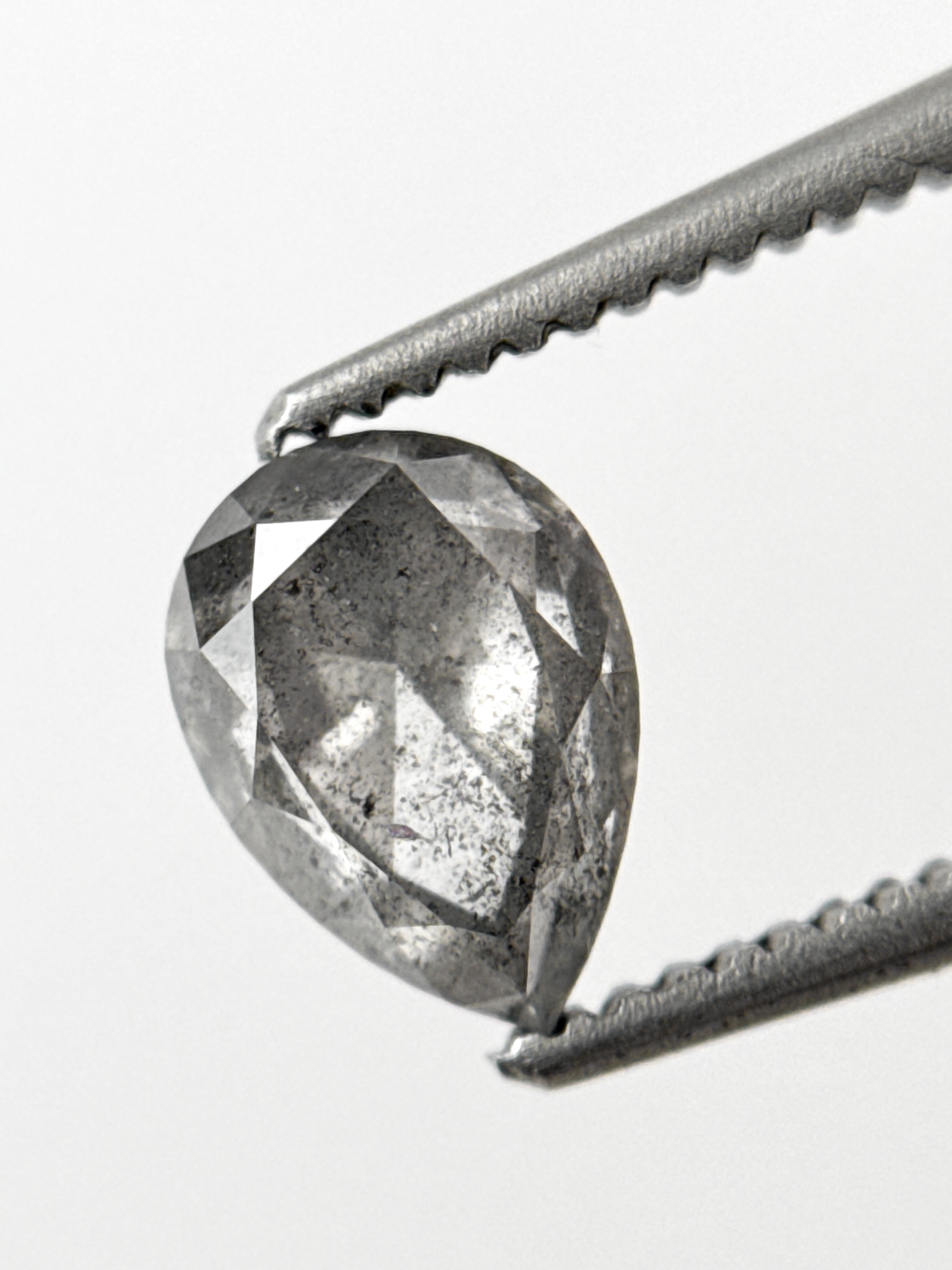 1.09 Ct Pear Rose Cut White Natural Galaxy Diamond