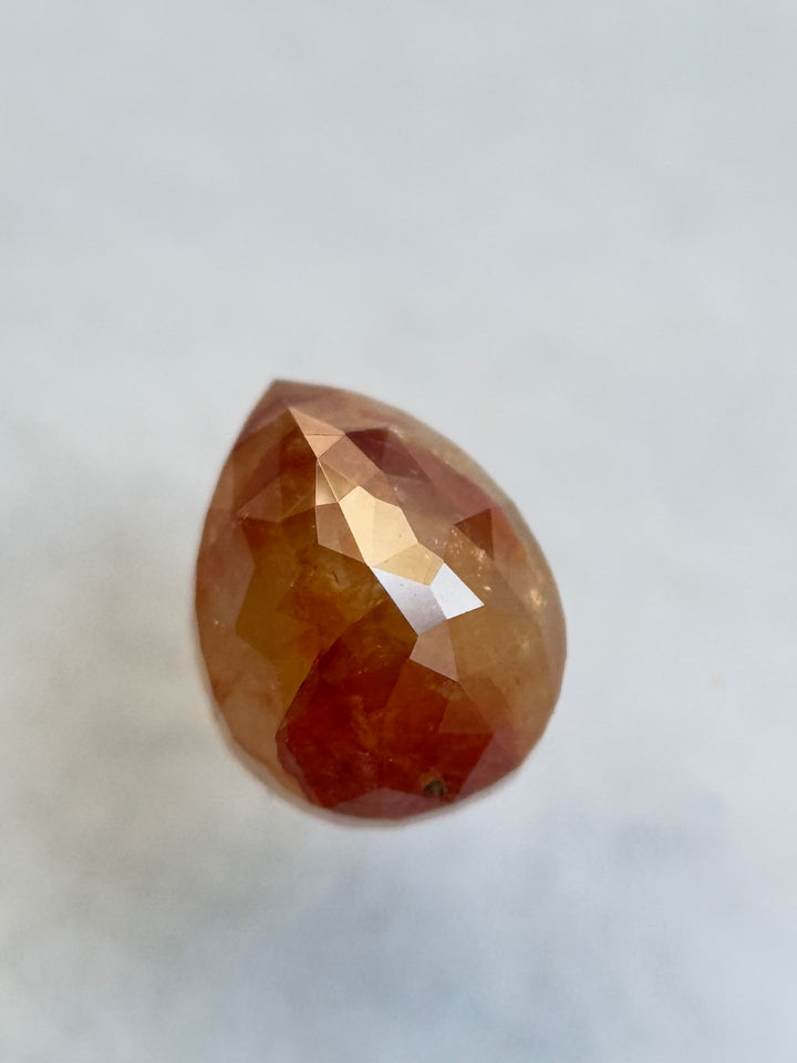 0.84 Ct Pear Rose Cut Red Natural Salt and Pepper Diamond