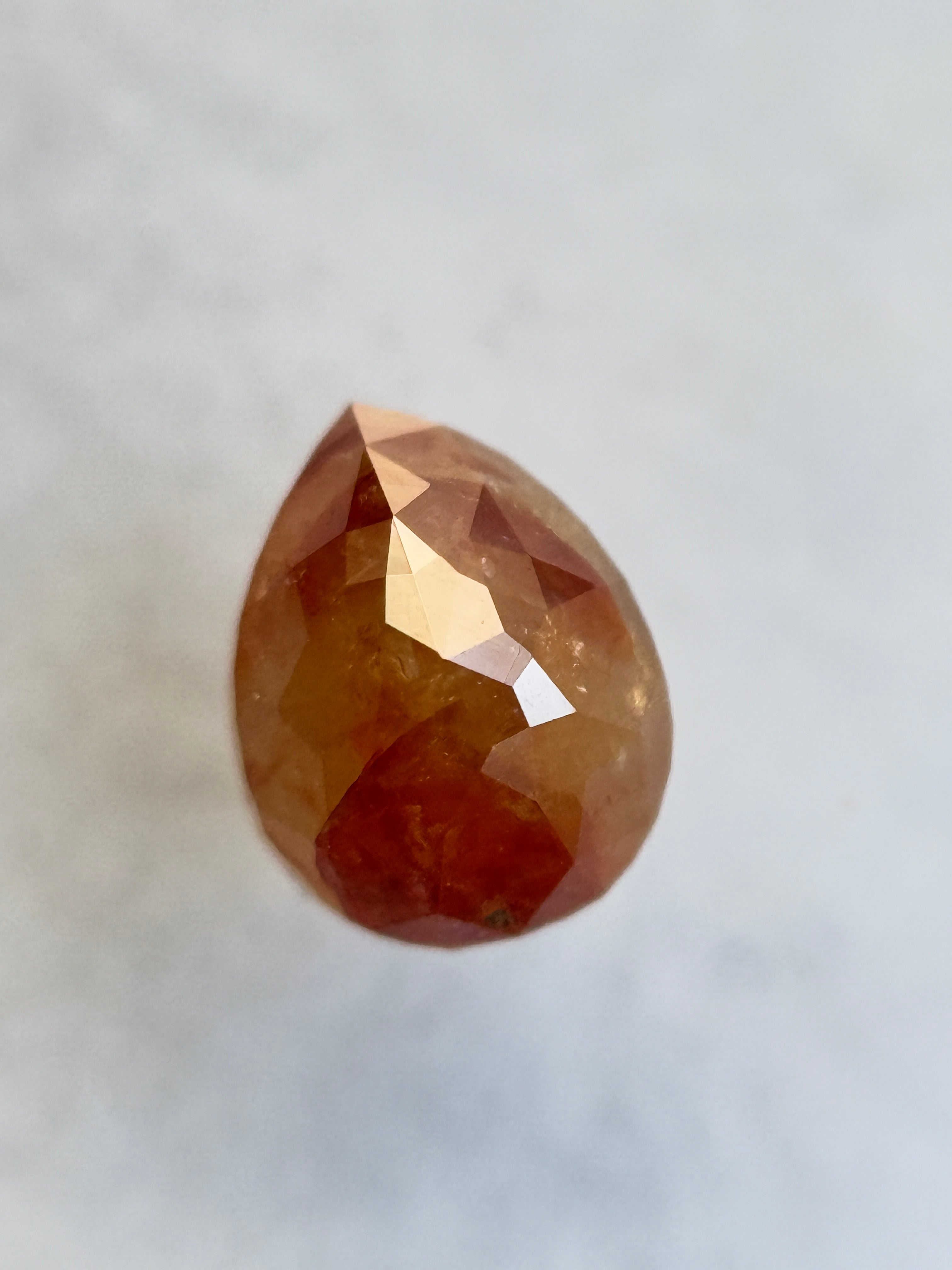 0.84 Ct Pear Rose Cut Red Natural Salt and Pepper Diamond