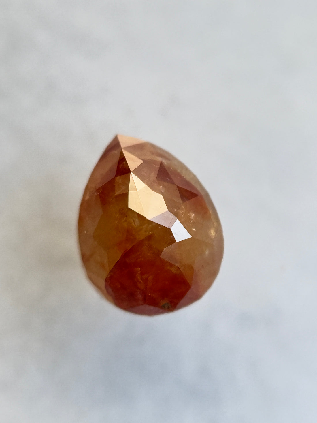 0.84 Ct Pear Rose Cut Red Natural Salt and Pepper Diamond
