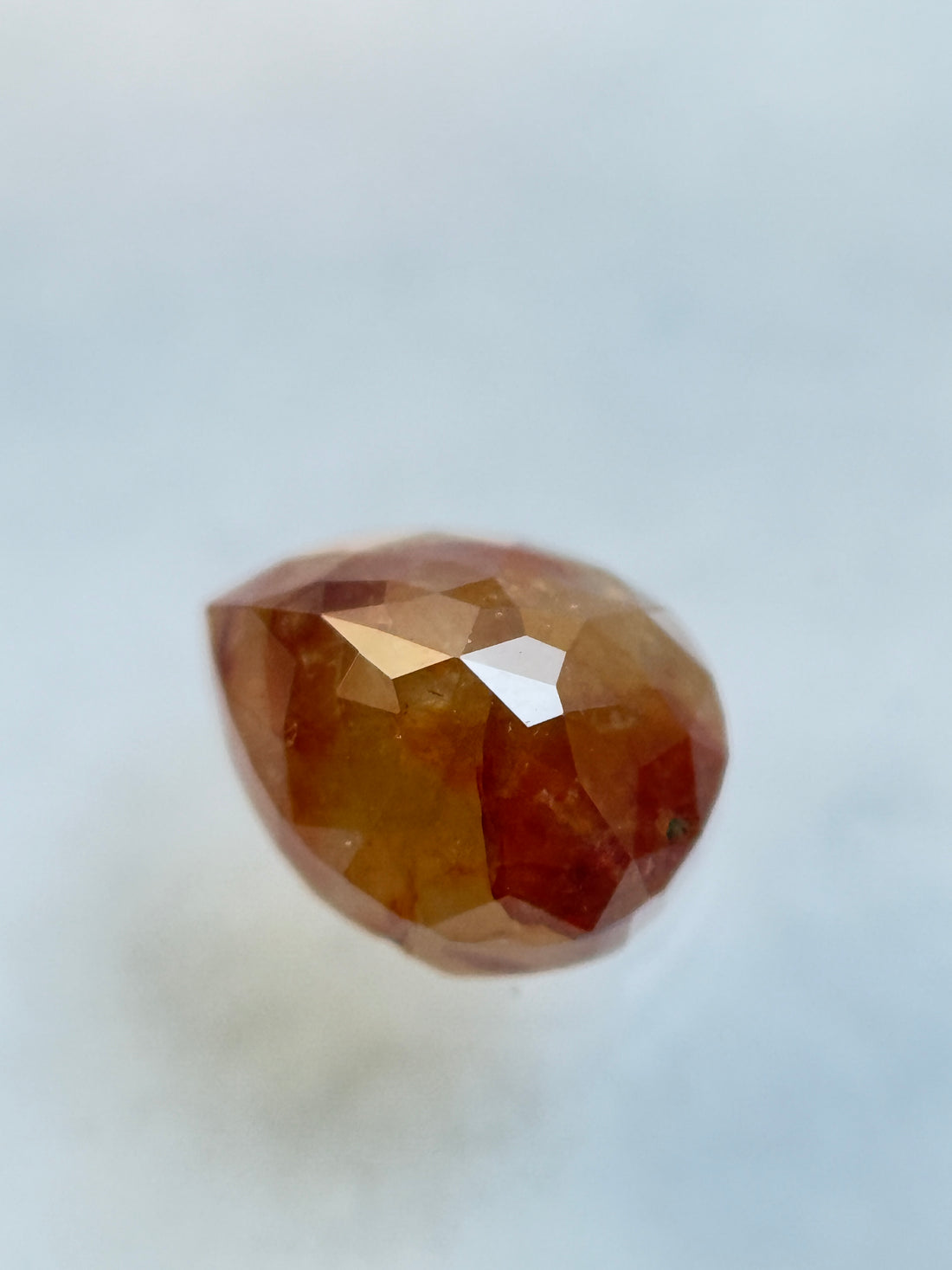 0.84 Ct Pear Rose Cut Red Natural Salt and Pepper Diamond