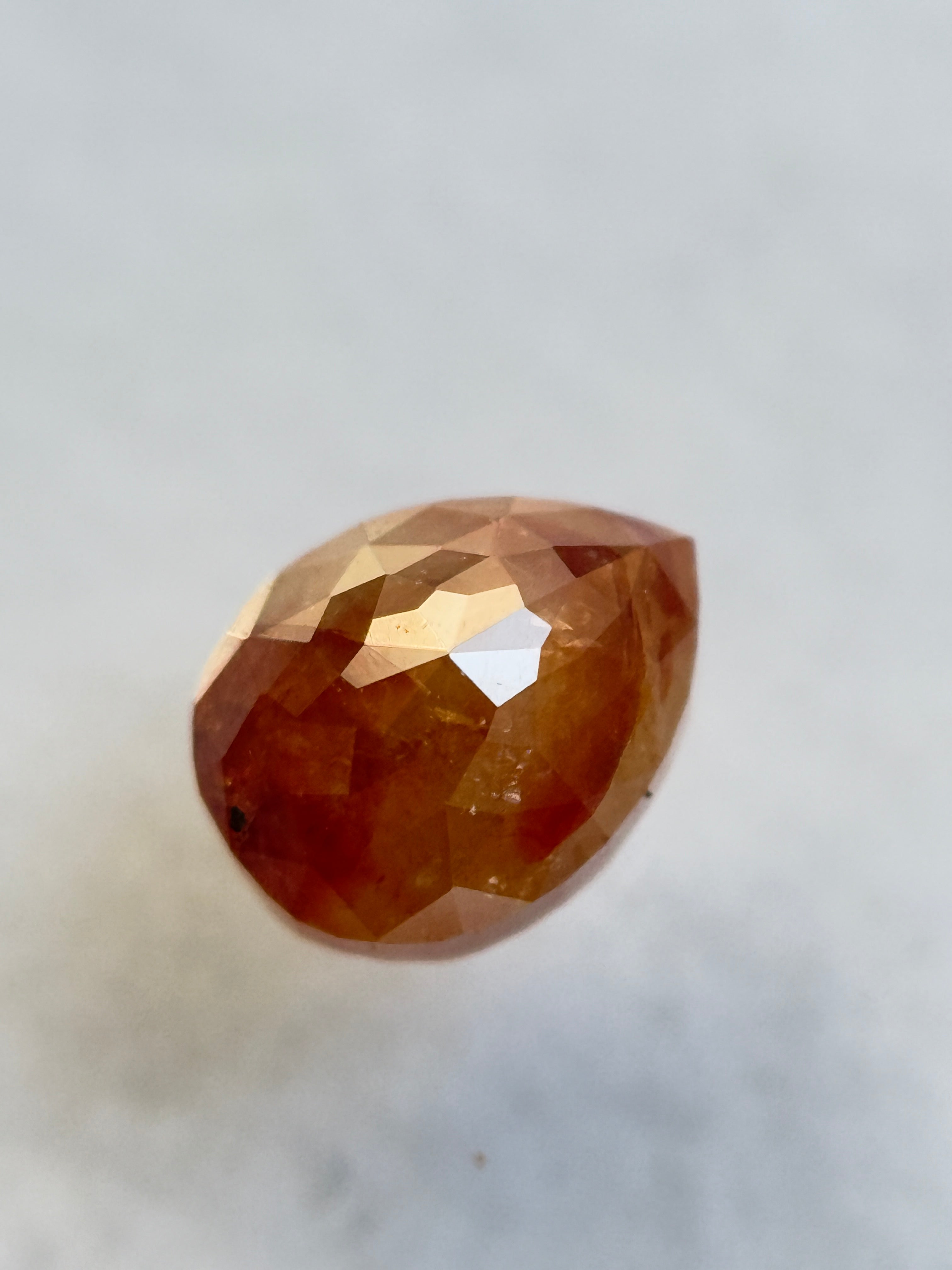 0.84 Ct Pear Rose Cut Red Natural Salt and Pepper Diamond