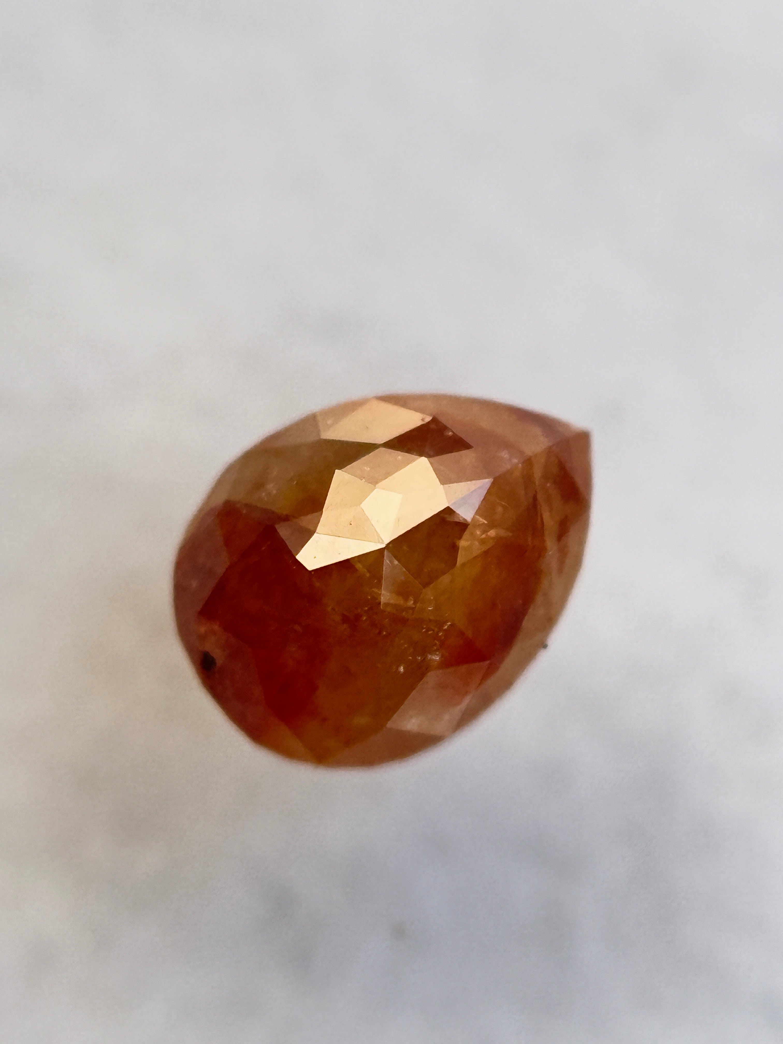 0.84 Ct Pear Rose Cut Red Natural Salt and Pepper Diamond