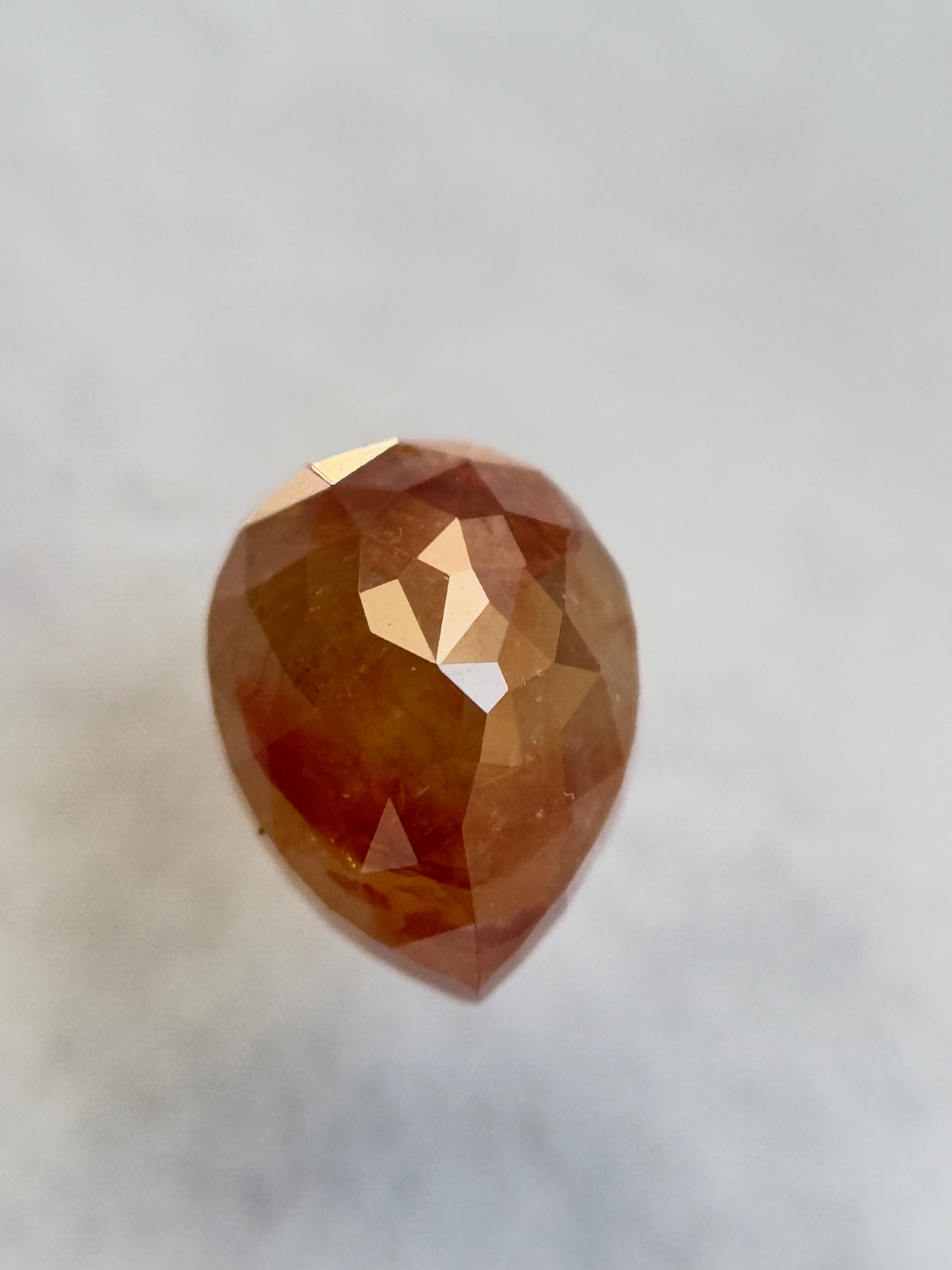 0.84 Ct Pear Rose Cut Red Natural Salt and Pepper Diamond