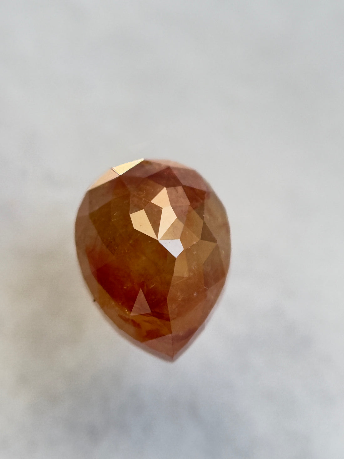 0.84 Ct Pear Rose Cut Red Natural Salt and Pepper Diamond