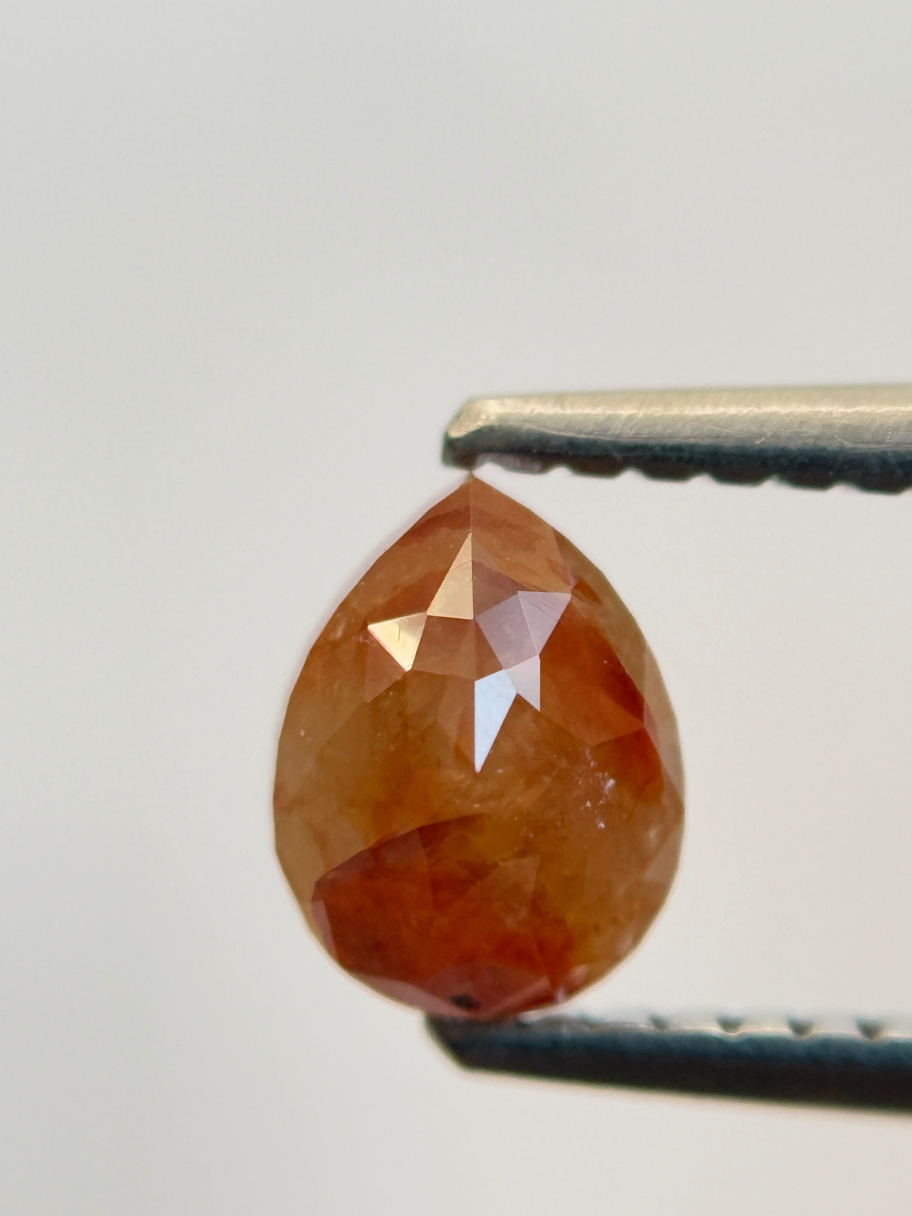 0.84 Ct Pear Rose Cut Red Natural Salt and Pepper Diamond