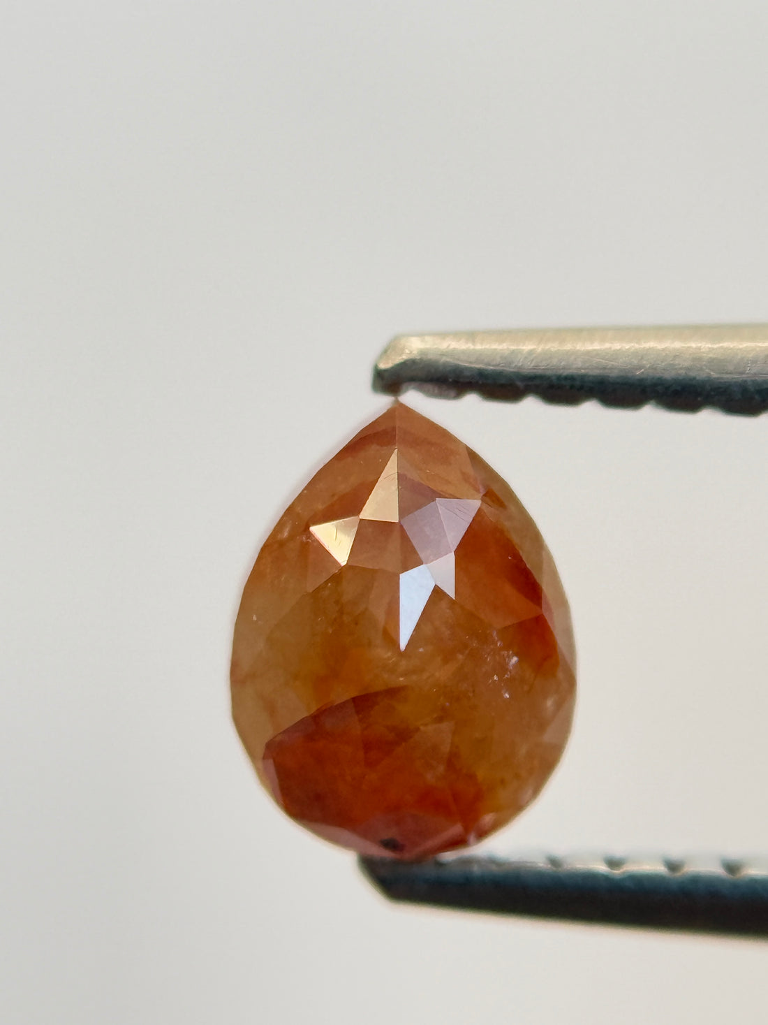 0.84 Ct Pear Rose Cut Red Natural Salt and Pepper Diamond