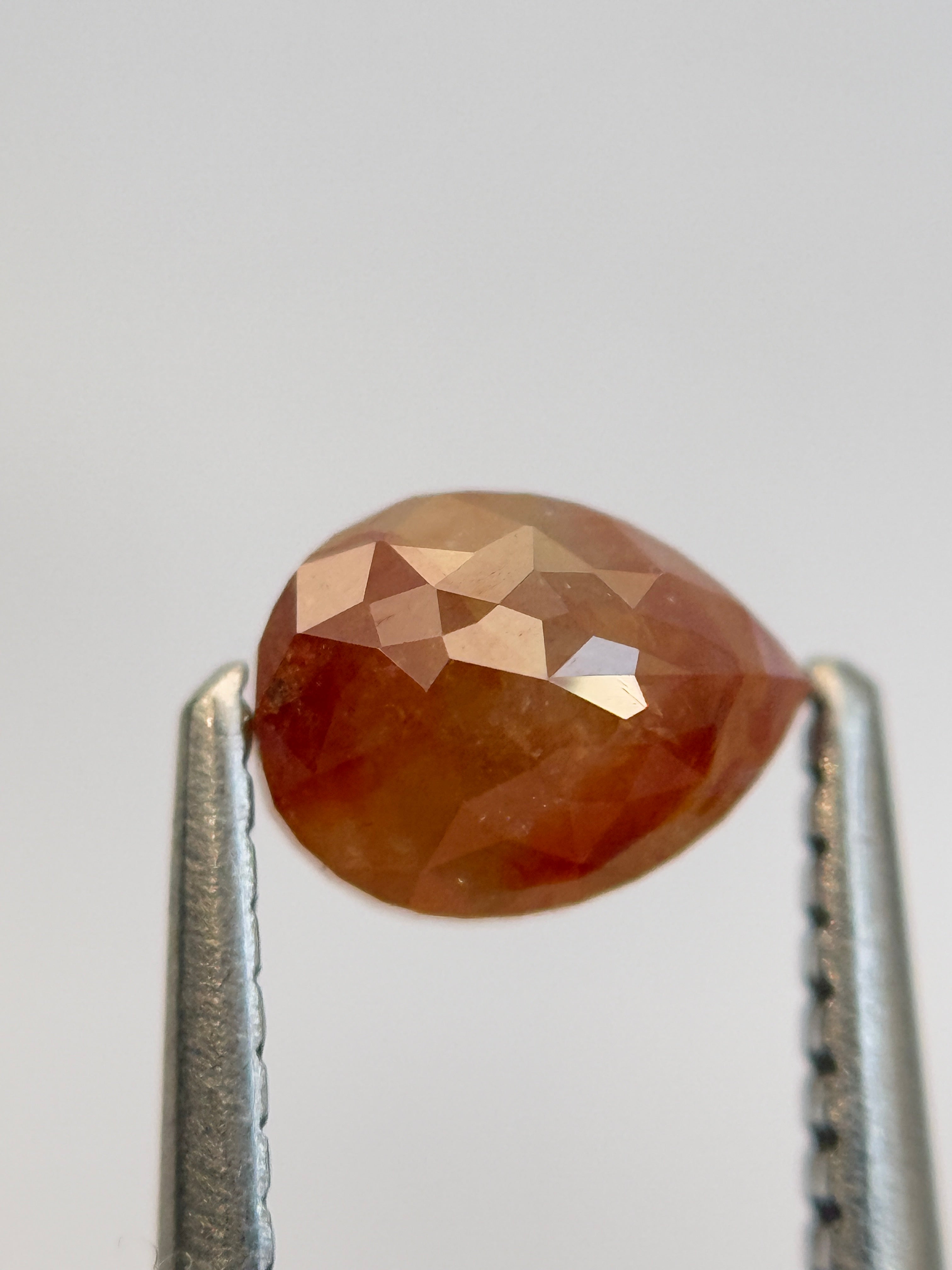0.84 Ct Pear Rose Cut Red Natural Salt and Pepper Diamond