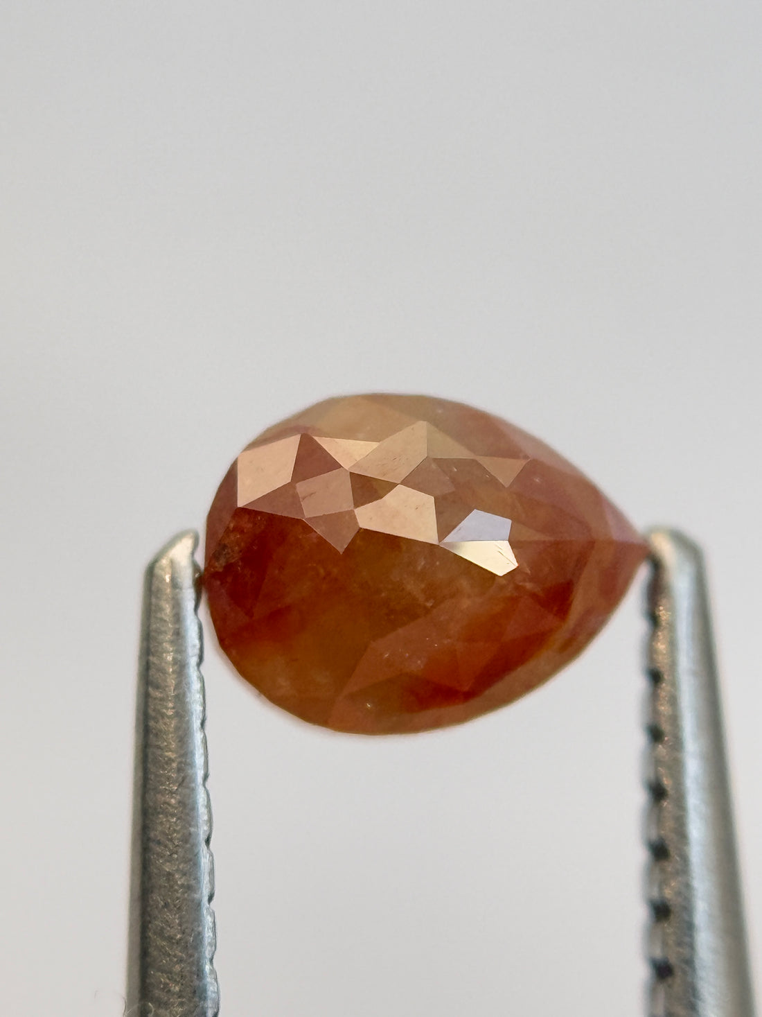 0.84 Ct Pear Rose Cut Red Natural Salt and Pepper Diamond
