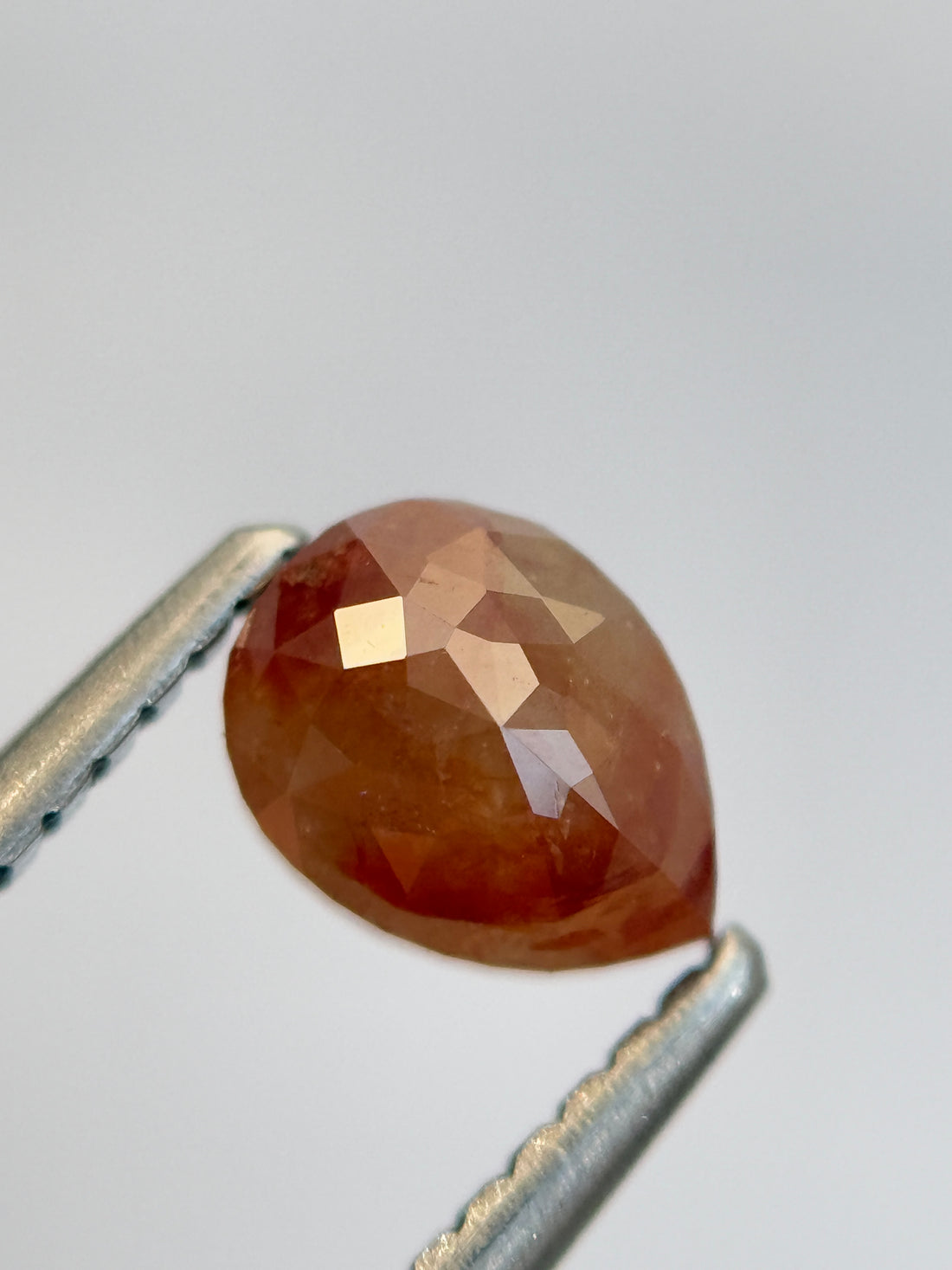 0.84 Ct Pear Rose Cut Red Natural Salt and Pepper Diamond