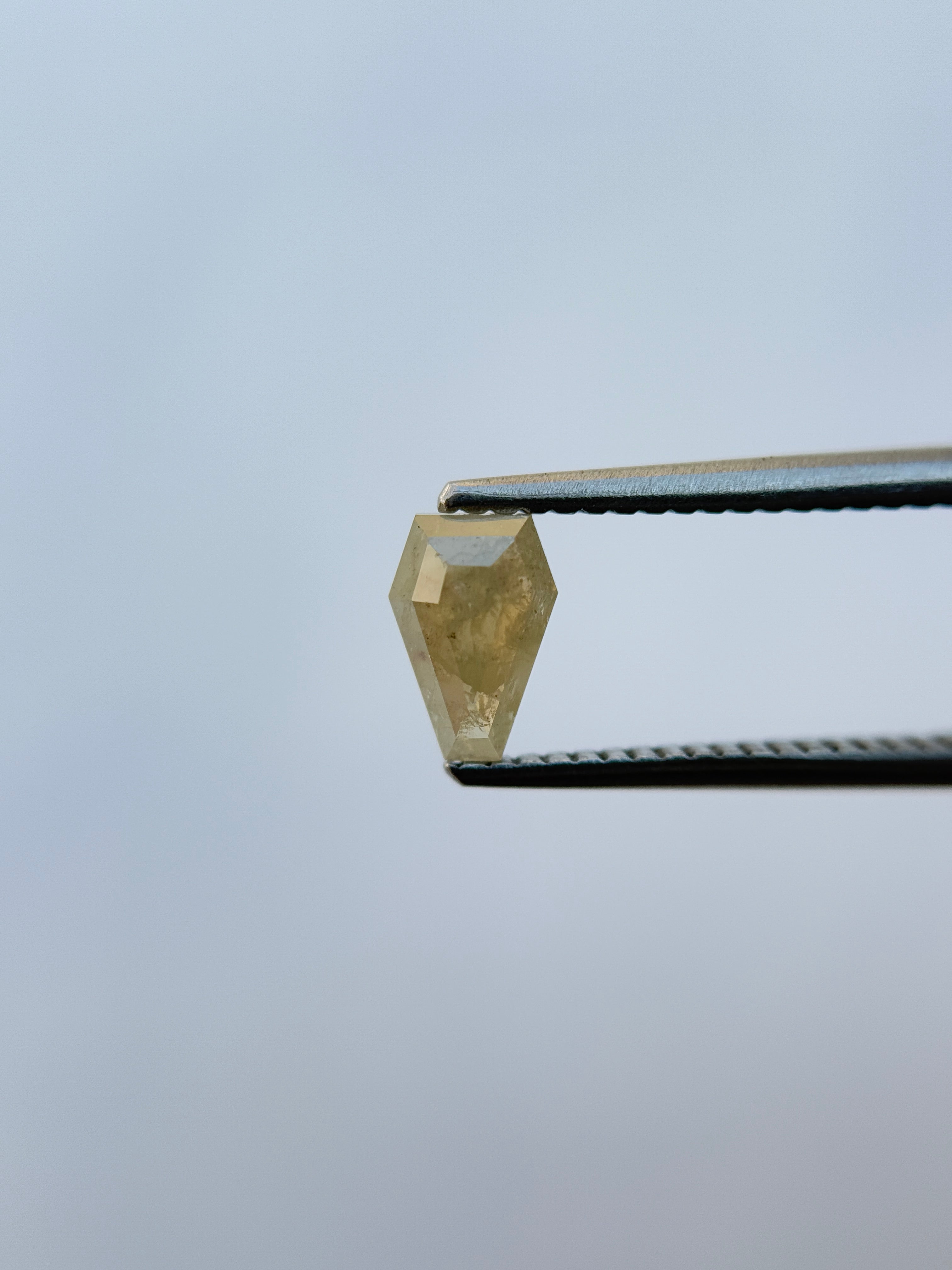 0.69 Ct Coffin Rose Cut Grey Natural Salt and Pepper Diamond