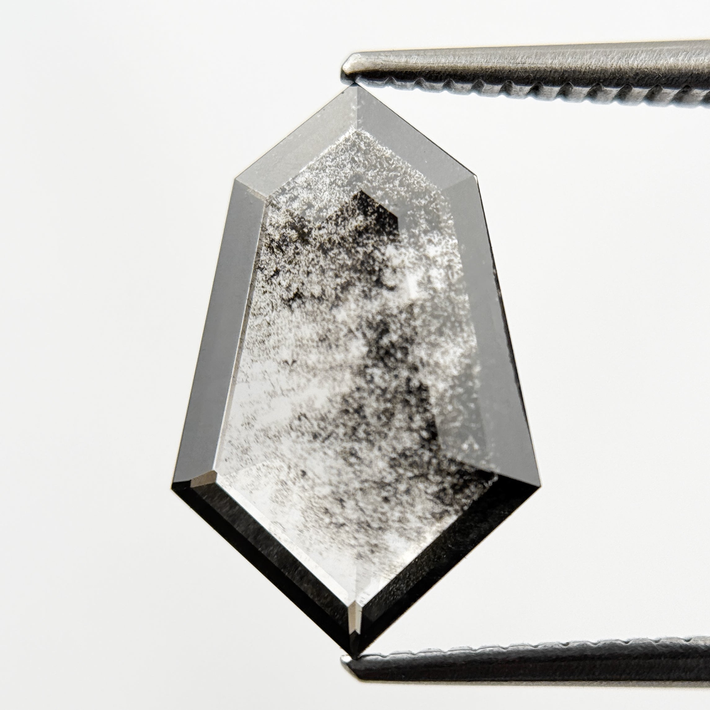 2.49 Ct Shield Rose Cut Grey Natural Galaxy Diamond