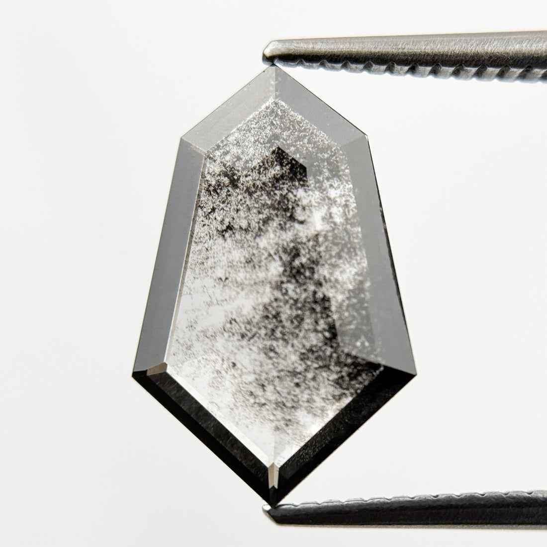 2.49 Ct Shield Rose Cut Grey Natural Galaxy Diamond
