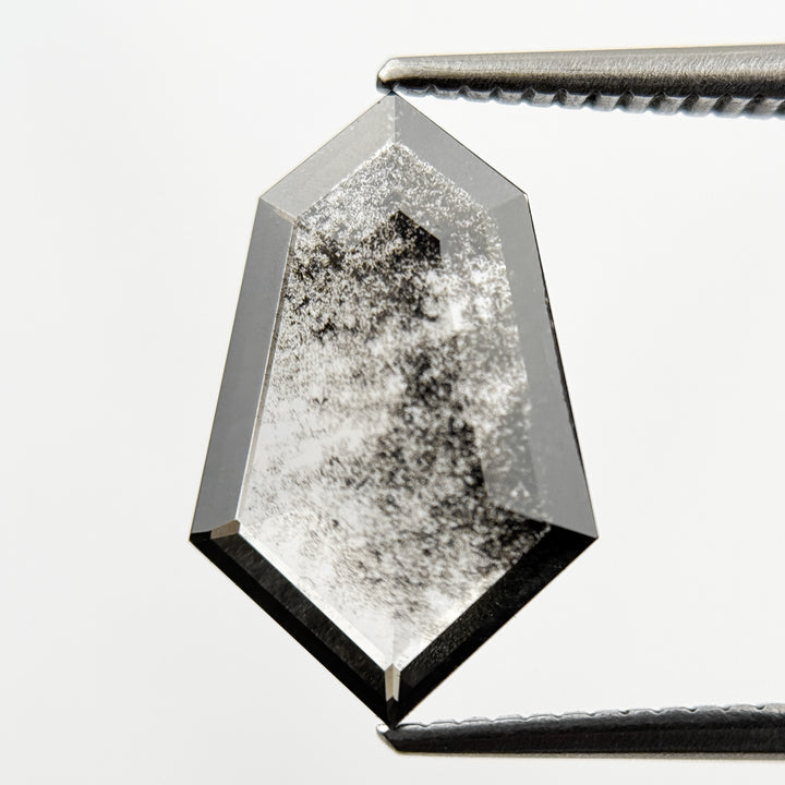 2.49 Ct Shield Rose Cut Grey Natural Galaxy Diamond