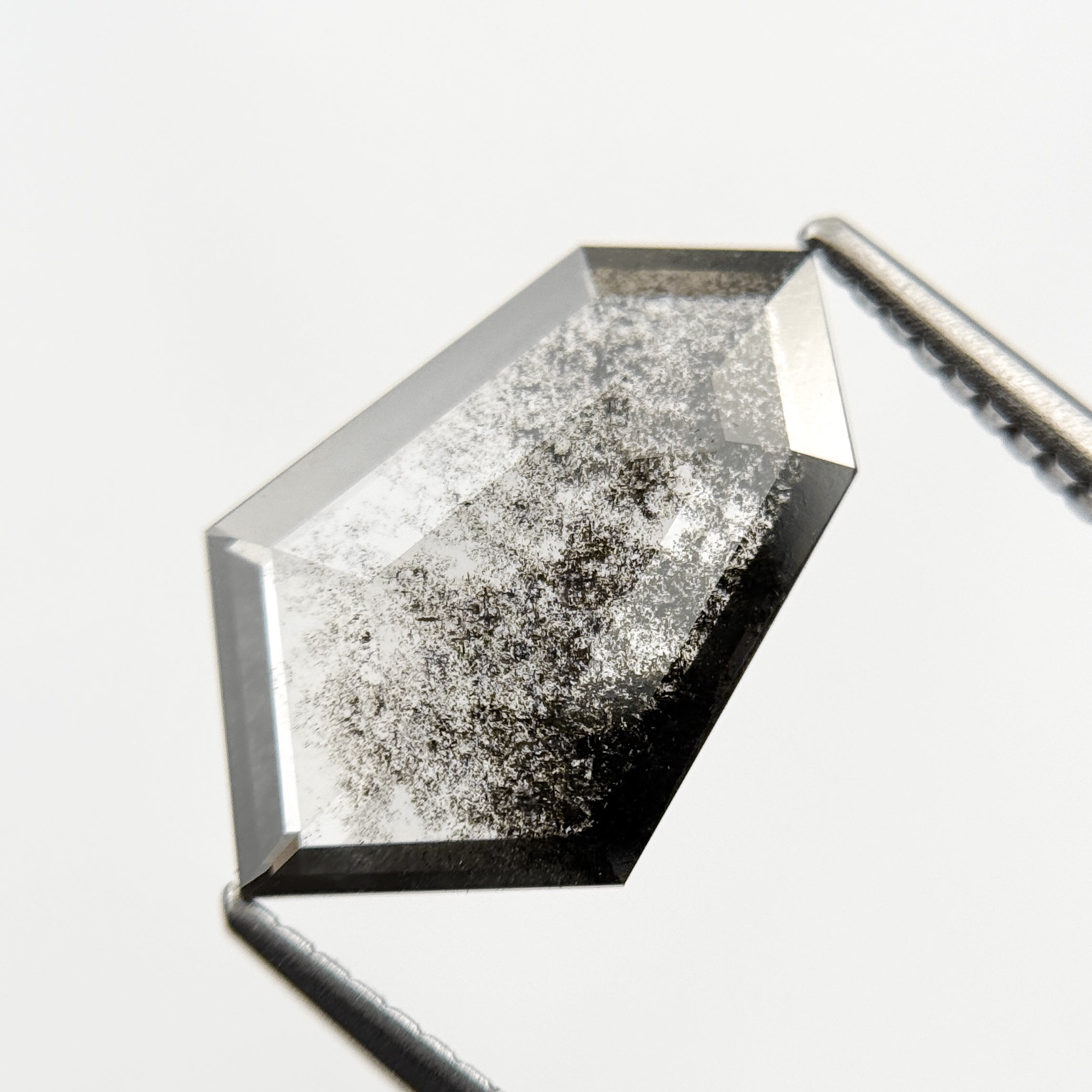 2.49 Ct Shield Rose Cut Grey Natural Galaxy Diamond