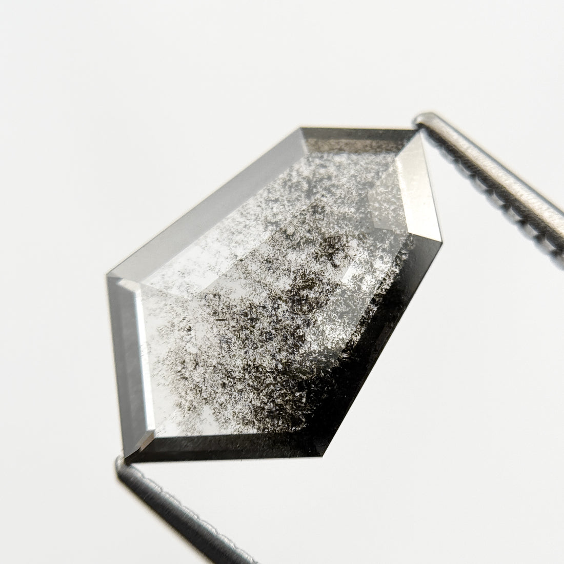 2.49 Ct Shield Rose Cut Grey Natural Galaxy Diamond
