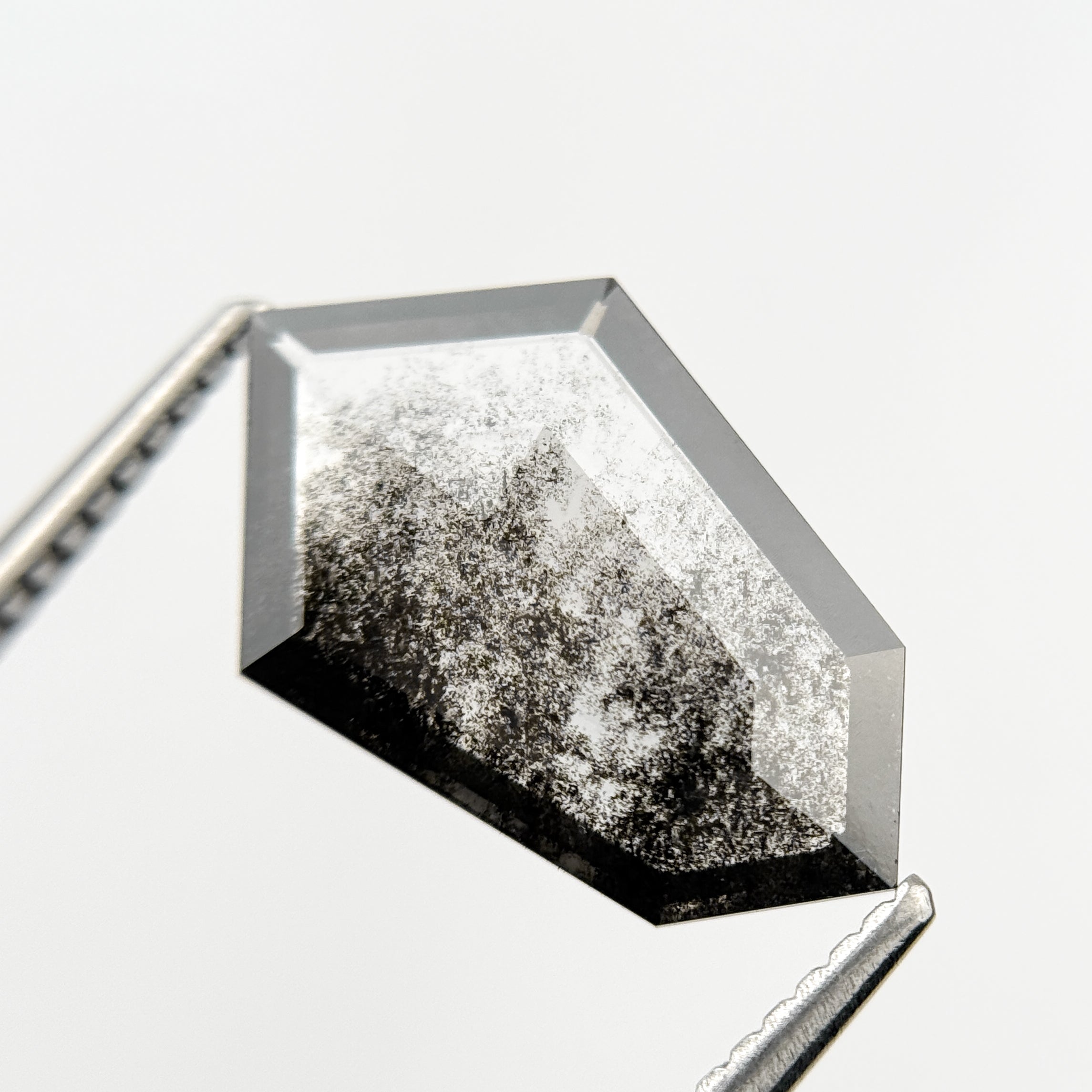 2.49 Ct Shield Rose Cut Grey Natural Galaxy Diamond