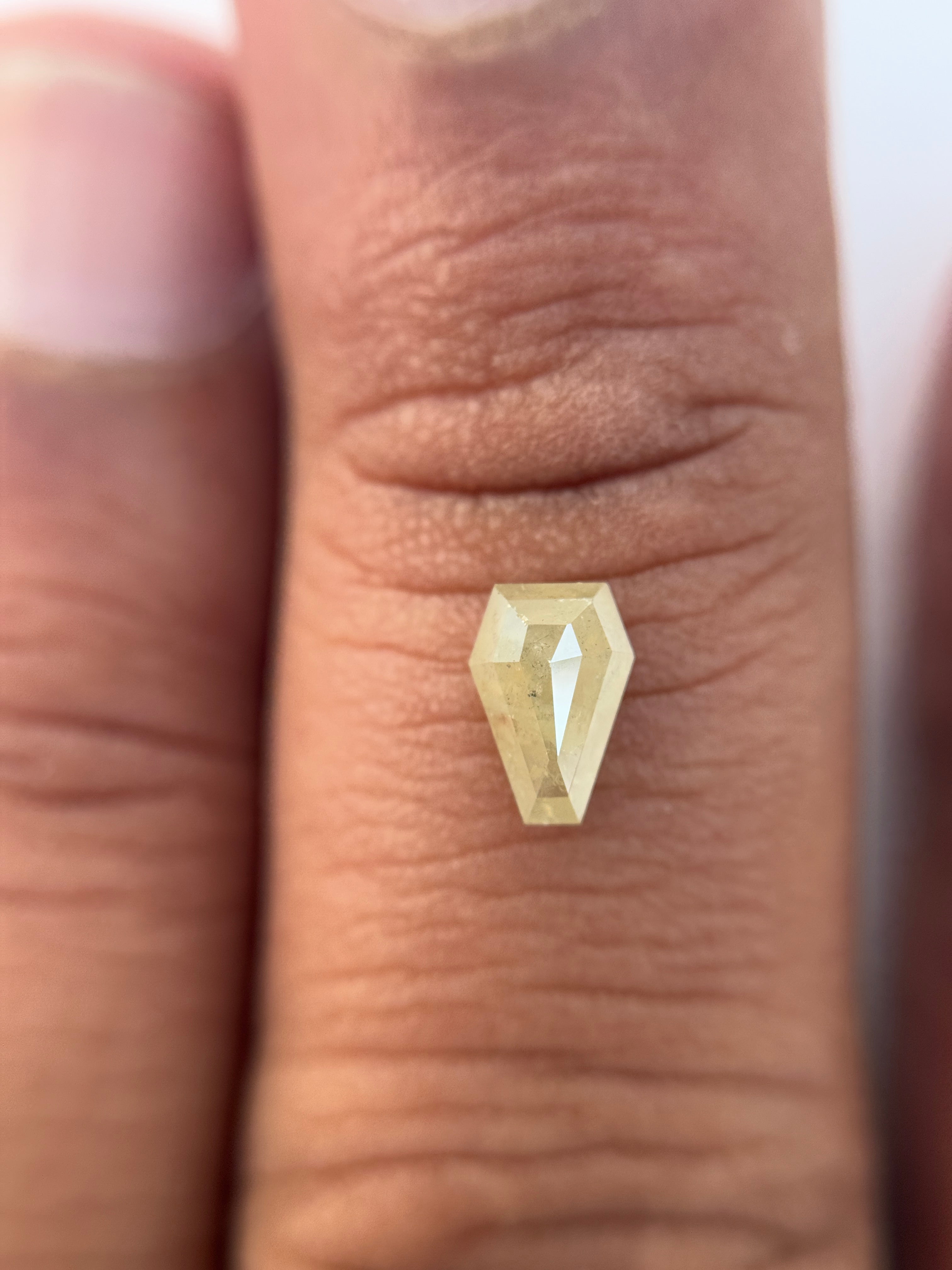0.69 Ct Coffin Rose Cut Grey Natural Salt and Pepper Diamond