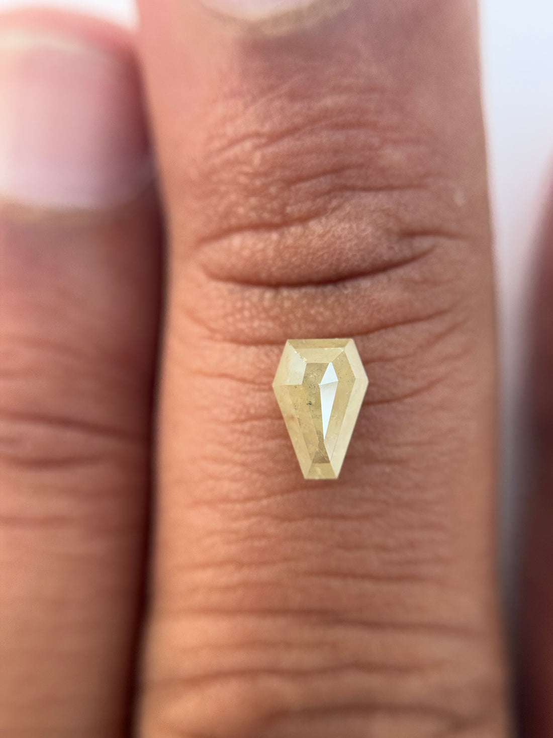 0.69 Ct Coffin Rose Cut Grey Natural Salt and Pepper Diamond
