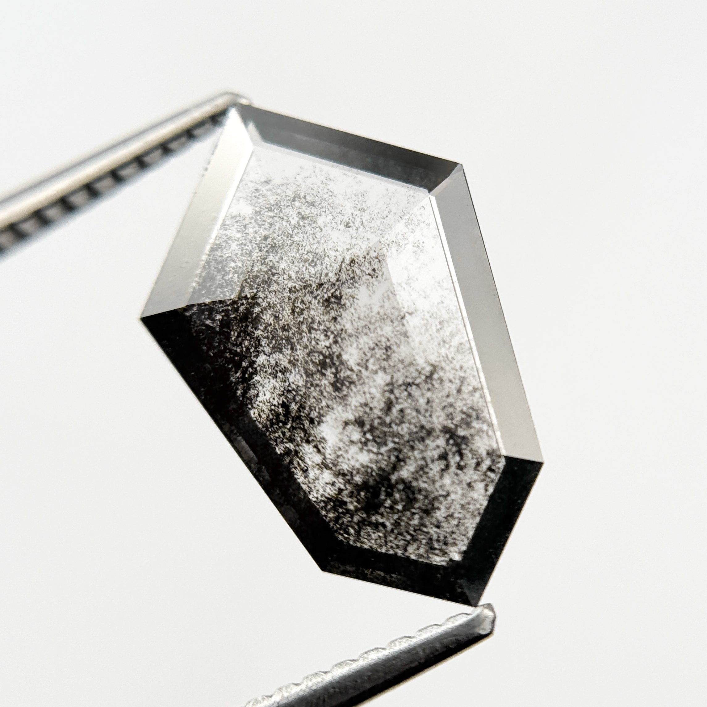 2.49 Ct Shield Rose Cut Grey Natural Galaxy Diamond