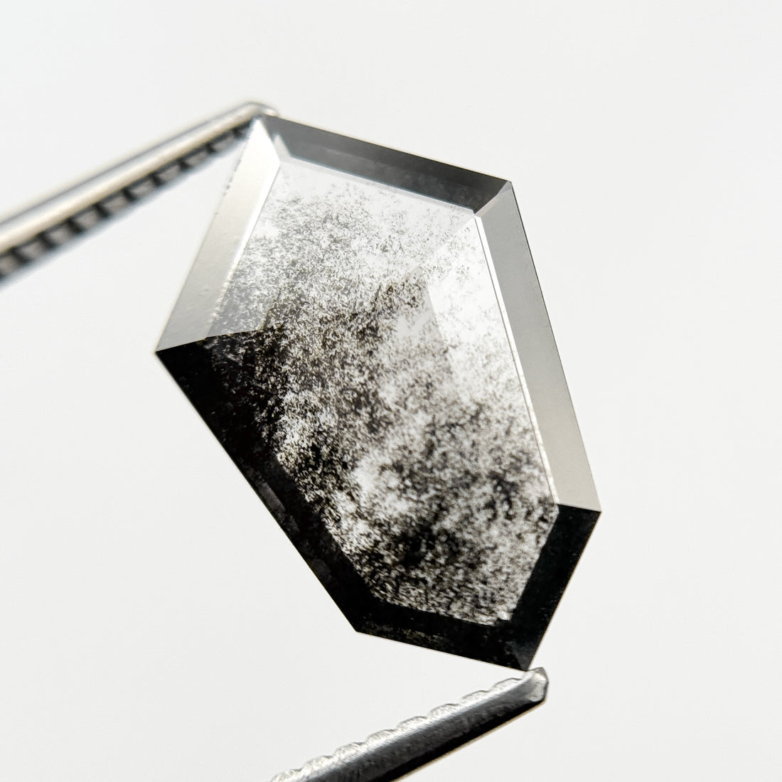 2.49 Ct Shield Rose Cut Grey Natural Galaxy Diamond