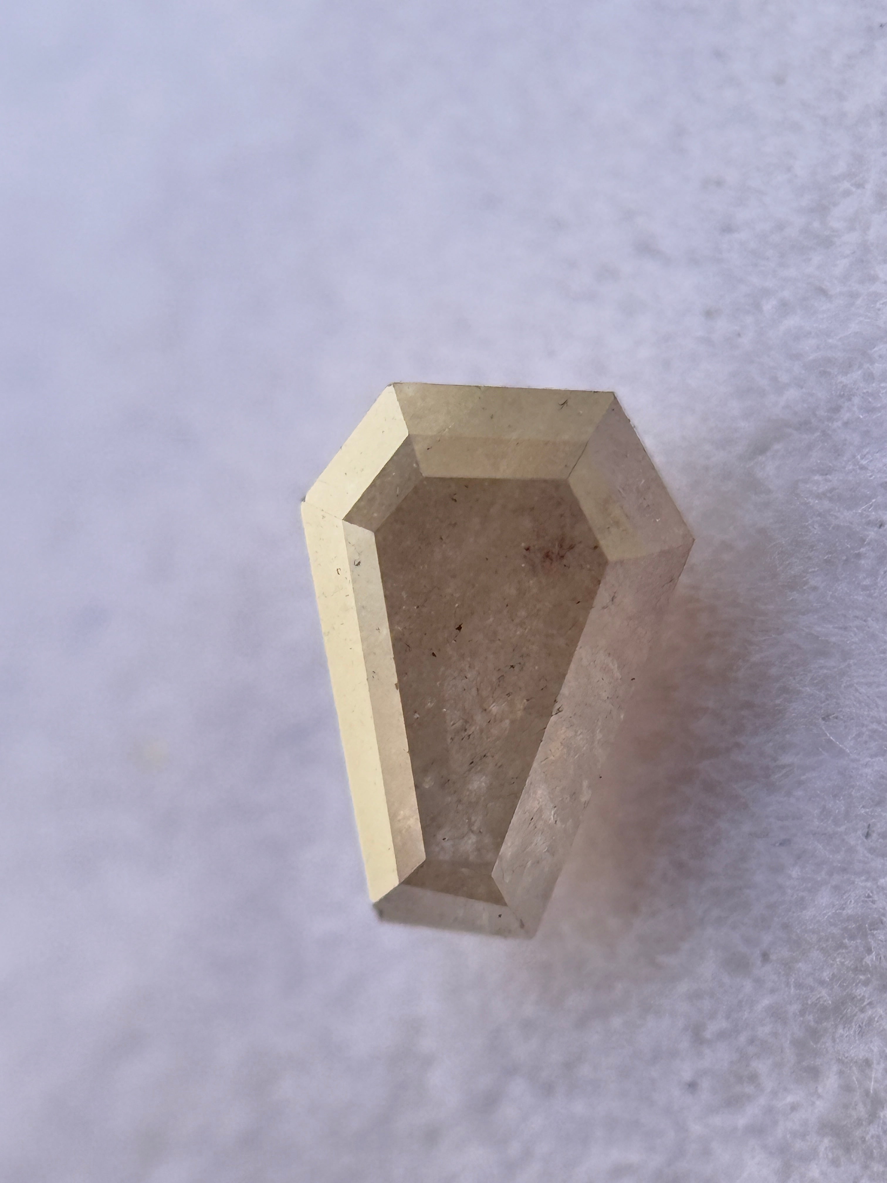 0.70 Ct Coffin Rose Cut Grey Natural Salt and Pepper Diamond