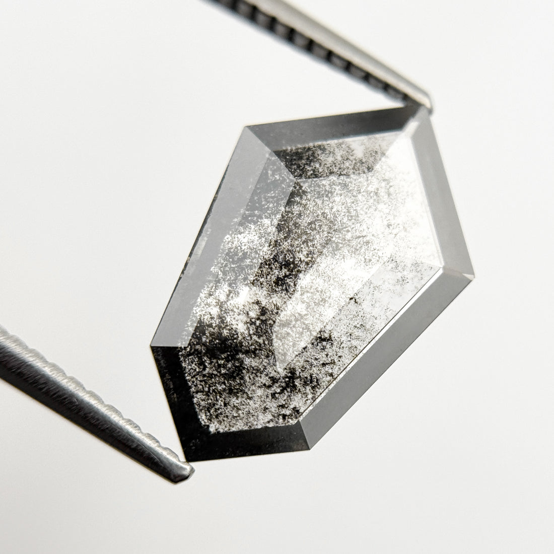 2.49 Ct Shield Rose Cut Grey Natural Galaxy Diamond