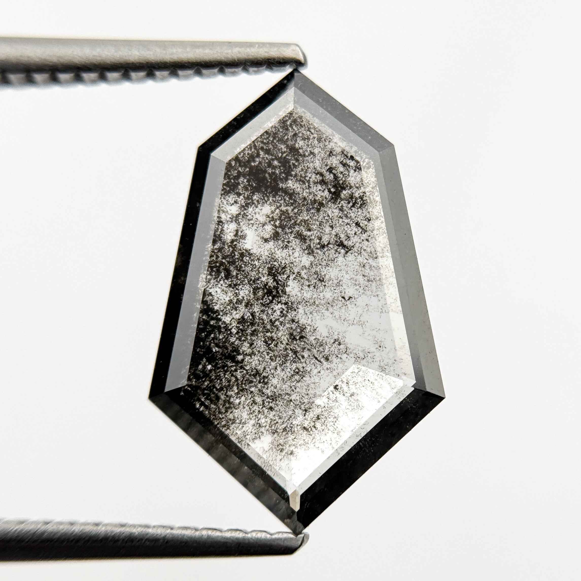 2.49 Ct Shield Rose Cut Grey Natural Galaxy Diamond
