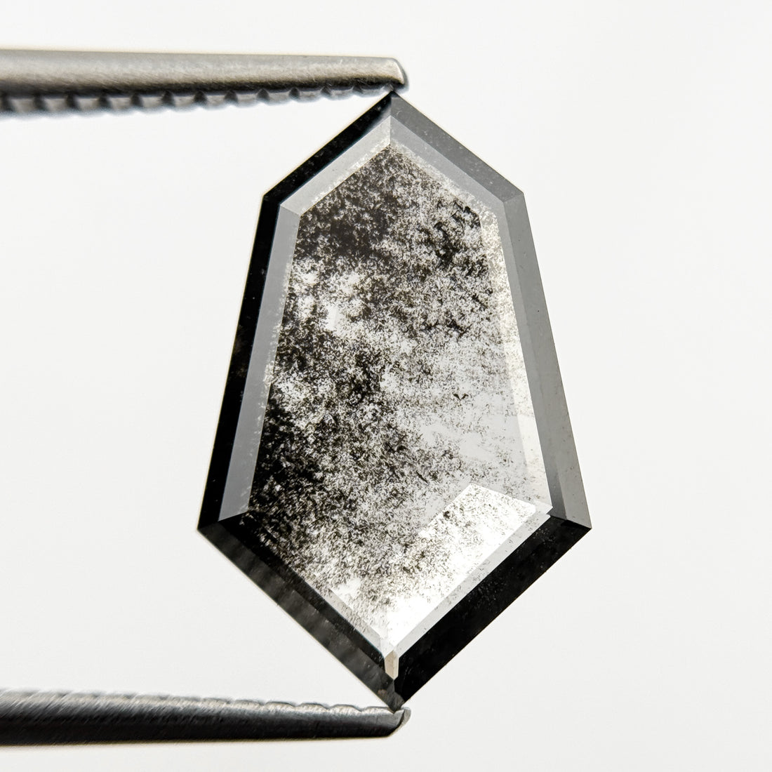 2.49 Ct Shield Rose Cut Grey Natural Galaxy Diamond